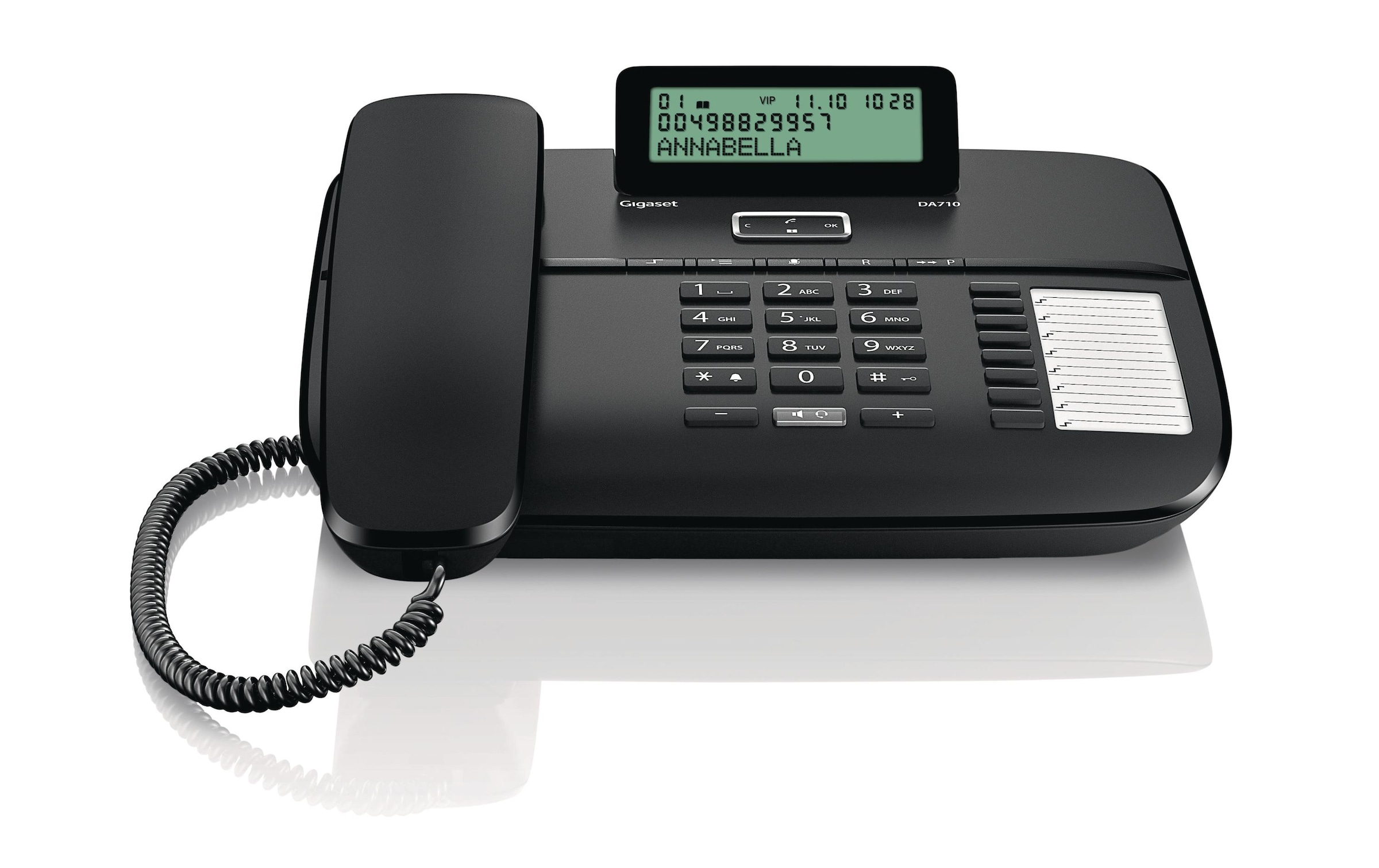 ➥ Gigaset Kabelgebundenes Telefon »DA710 Jelmoli-Versand jetzt | Schwarz« bestellen
