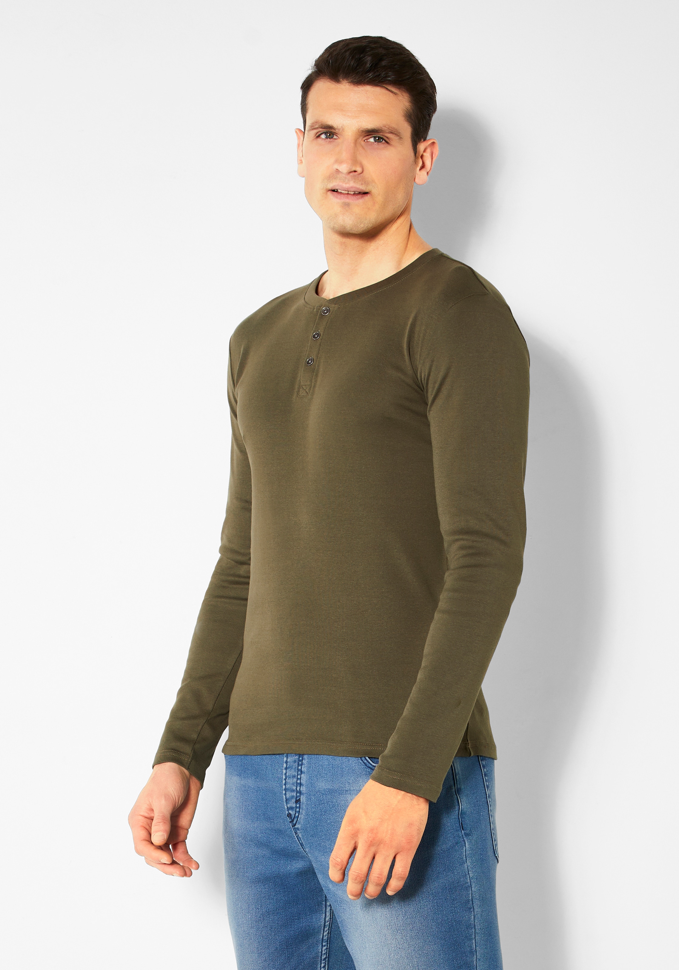 H.I.S Langarmshirt, mit aufwendiger Knopfleiste