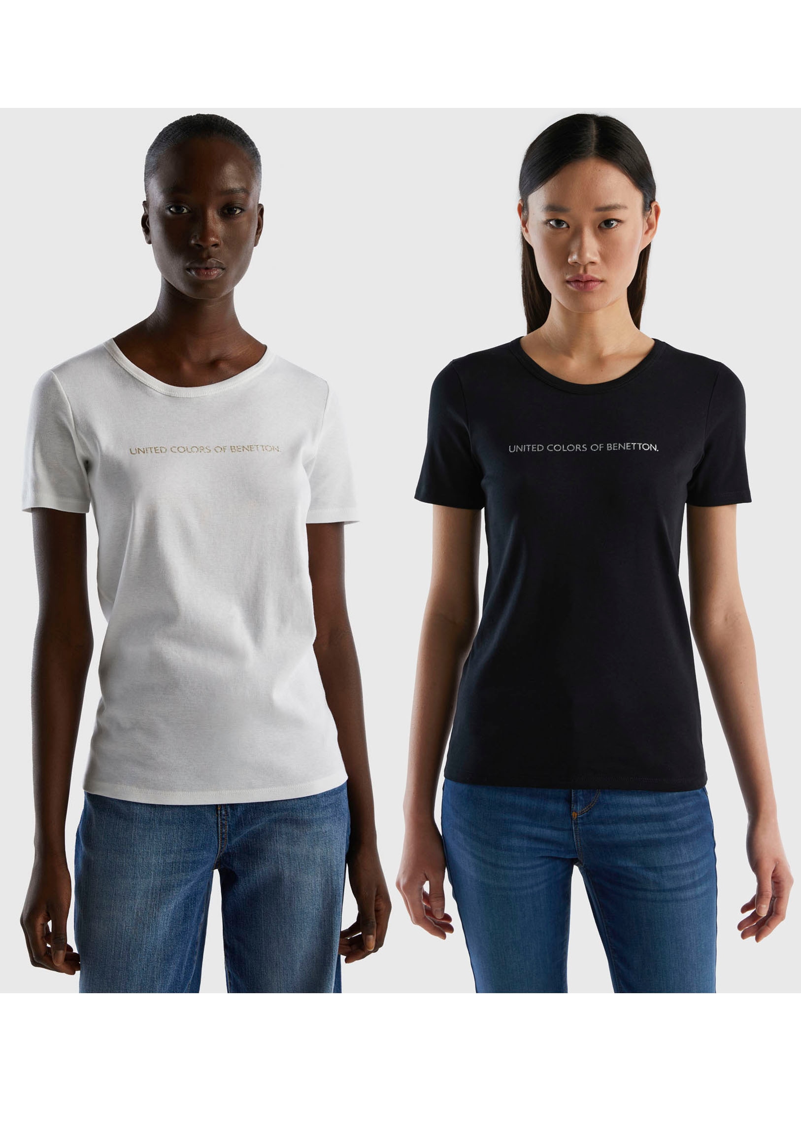 unsere 2 shoppen 2), Jelmoli-Versand T-Shirt, bei Benetton online tlg., im Schweiz Colors United Bestseller Doppelpack of (Set,