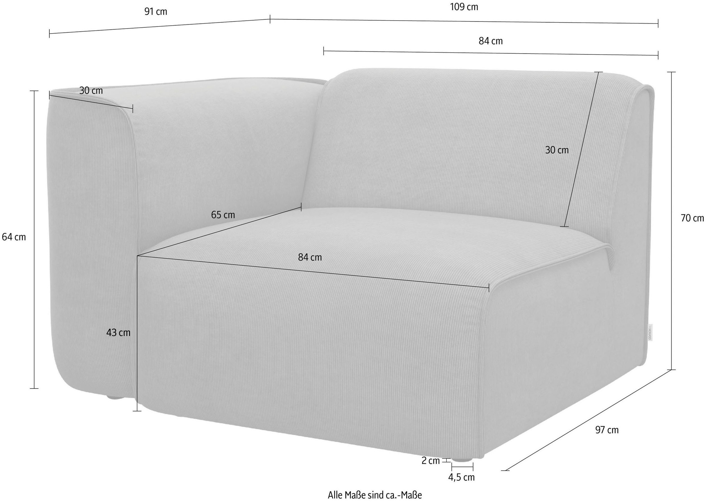RAUM.ID Sessel separat »Merid«, verwendbar, für Zusammenstellung online als Jelmoli-Versand oder shoppen (1 individuelle St.), Modul 