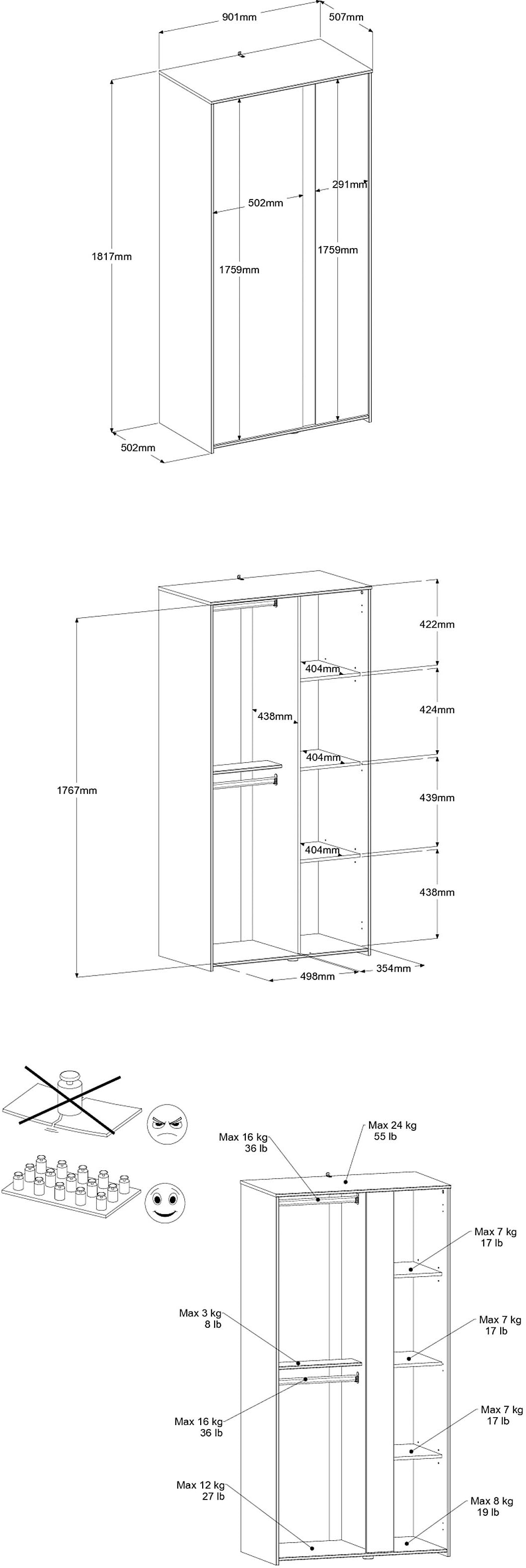 Parisot Kinderkleiderschrank »Pirouette 2«, (1 St.)