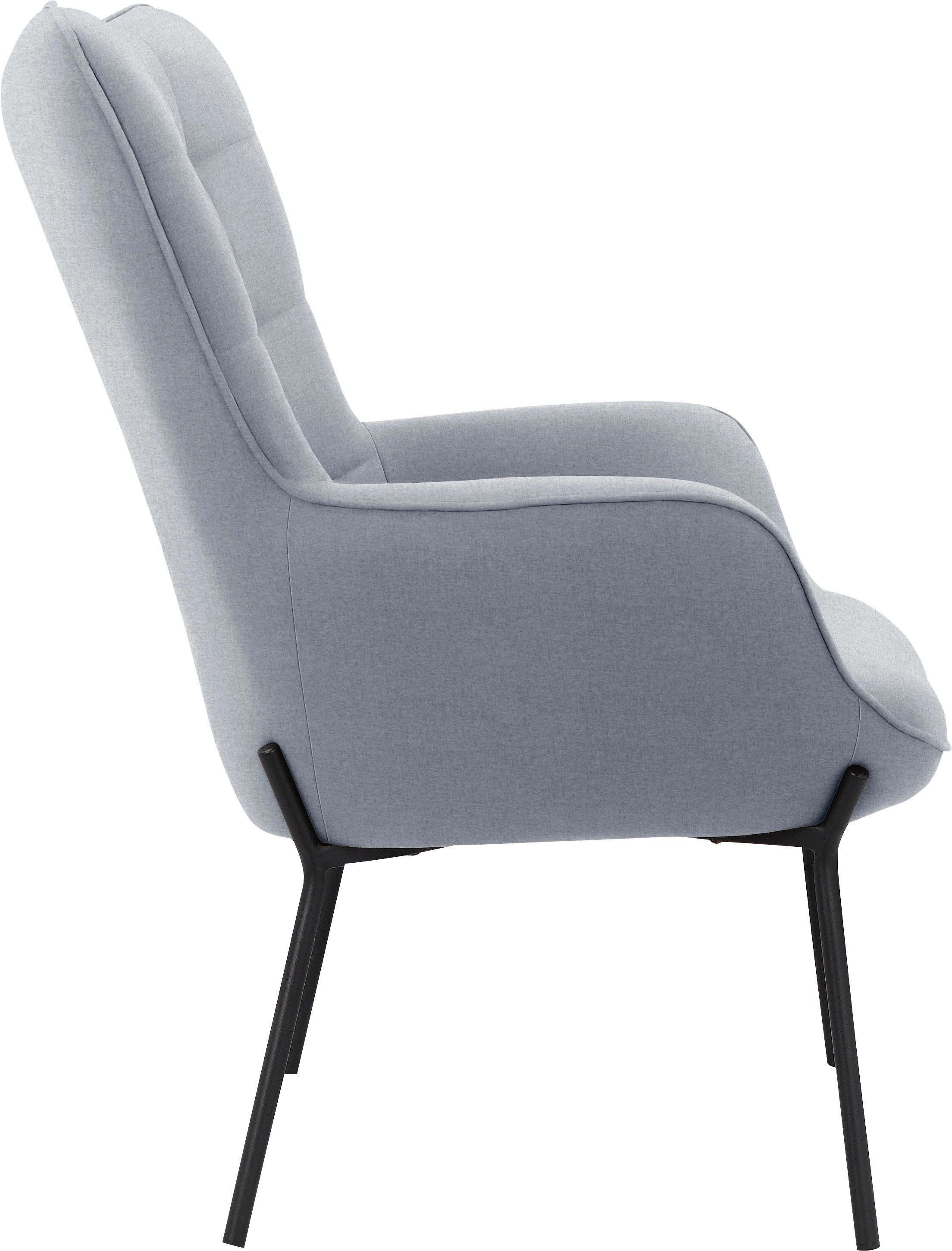 GOODproduct Loungesessel »Luukas, Ohrensessel mit Metallbeinen,«, (1 St.), Stoff recyceltes Polyester, Sitz und Rücken gepolstert, Sitzhöhe 46 cm