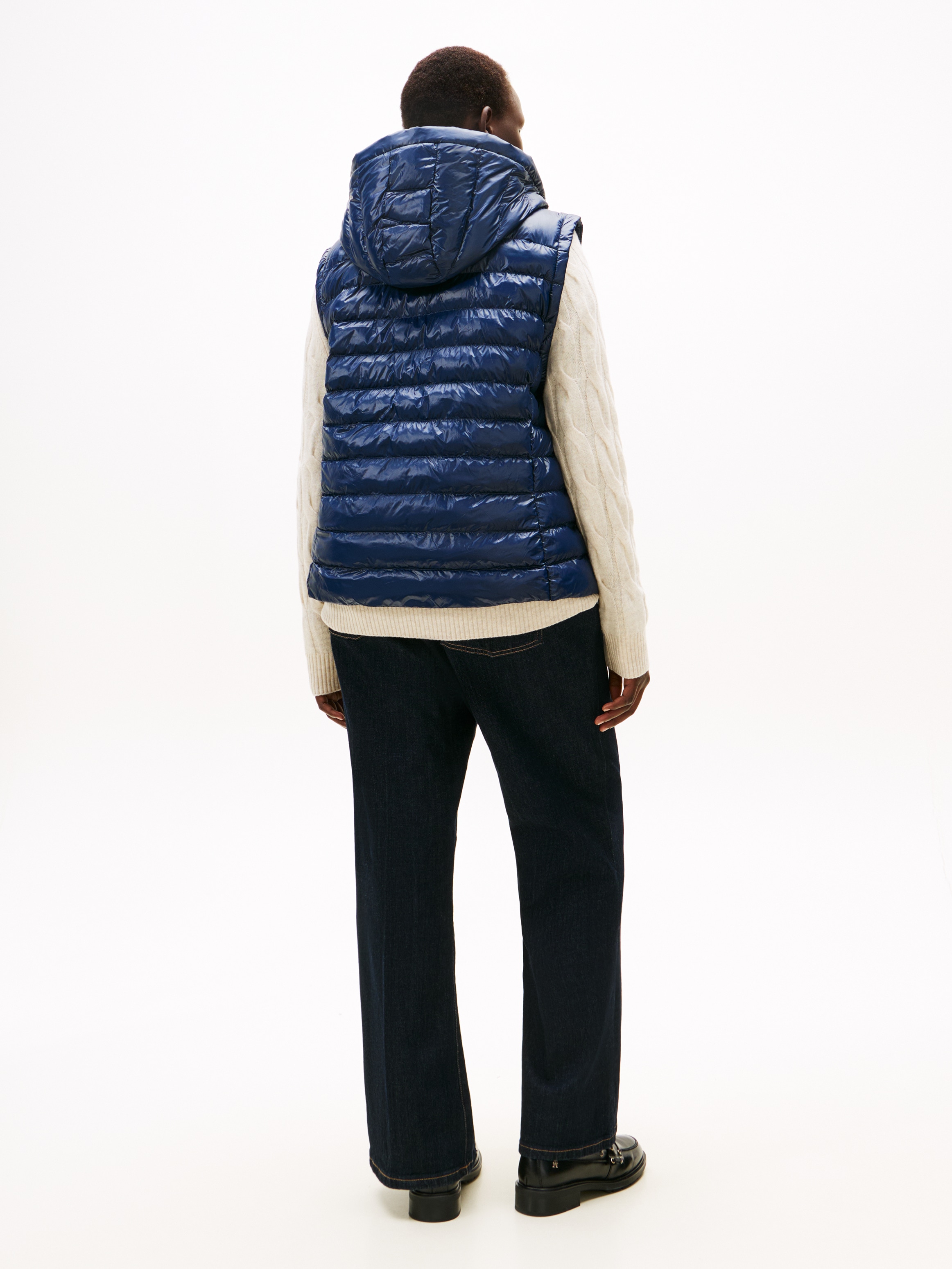 Tommy Hilfiger Curve Steppweste »CRV LW PADDED SLIM VEST«, in grossen Grössen, mit Kapuze