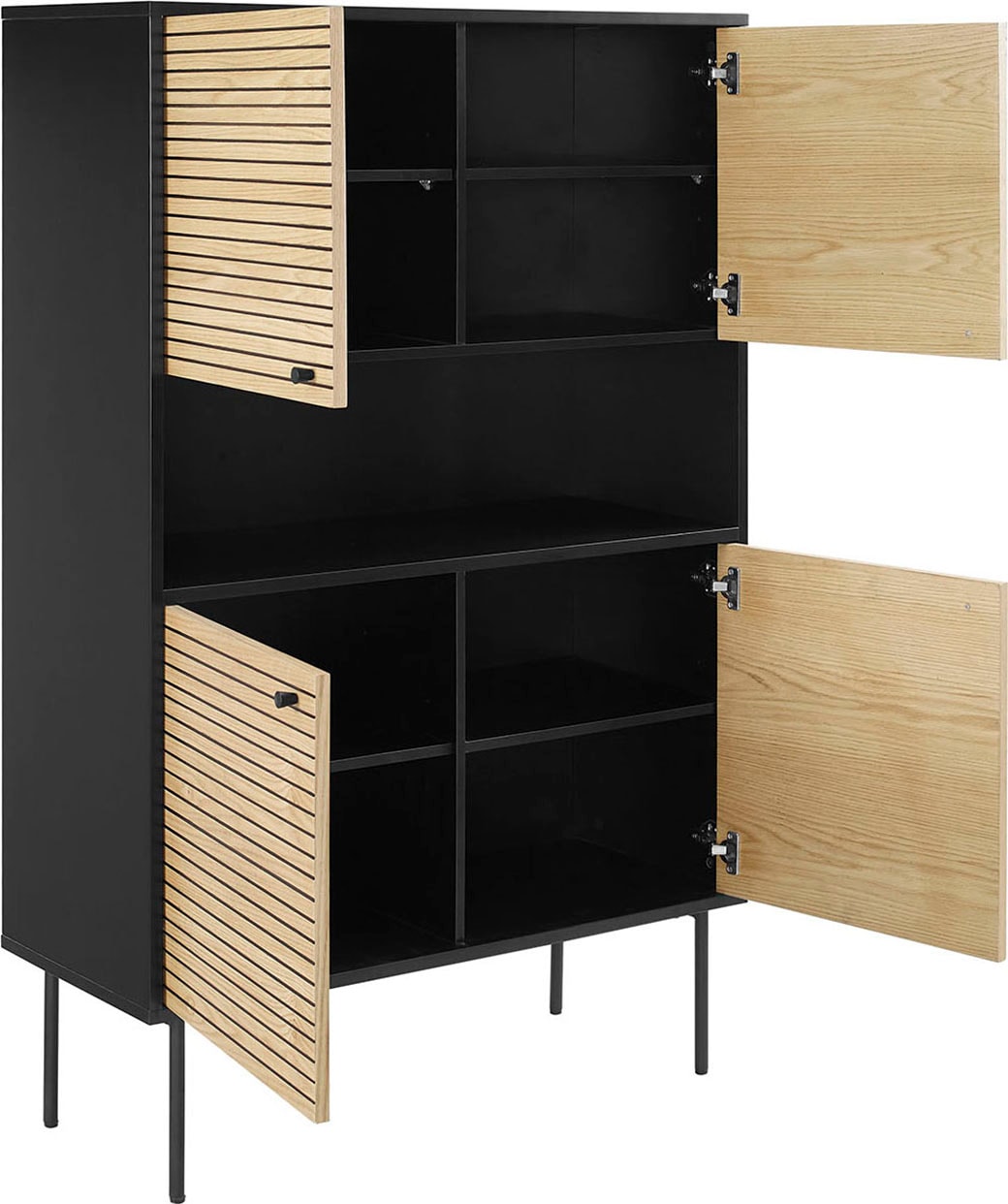 SalesFever Highboard, Stauraumschrank im Scandi Design, Breite 100 cm