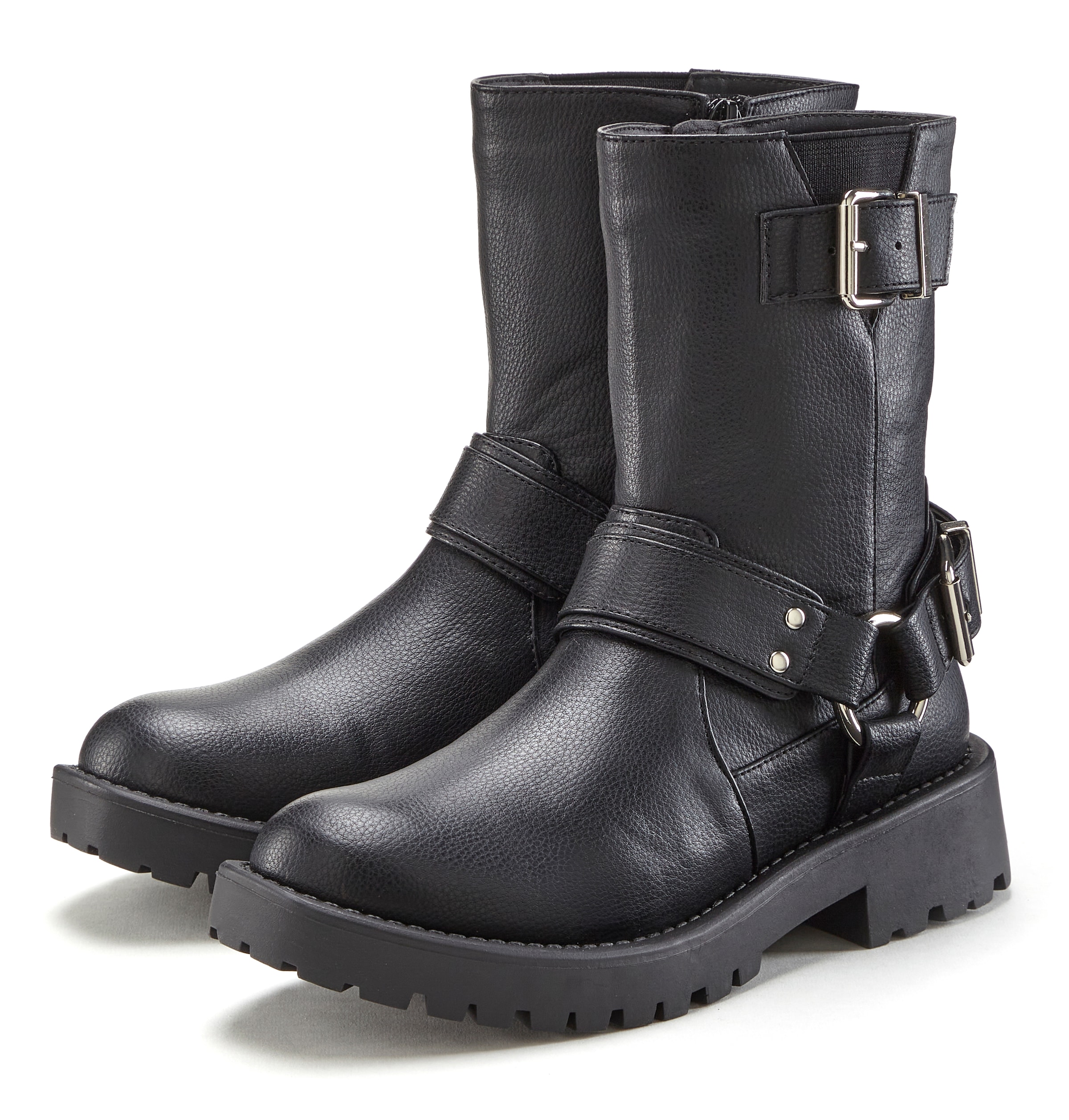 Bikerboots, mit trendigen Zierschnallen, Stiefel, Stiefelette