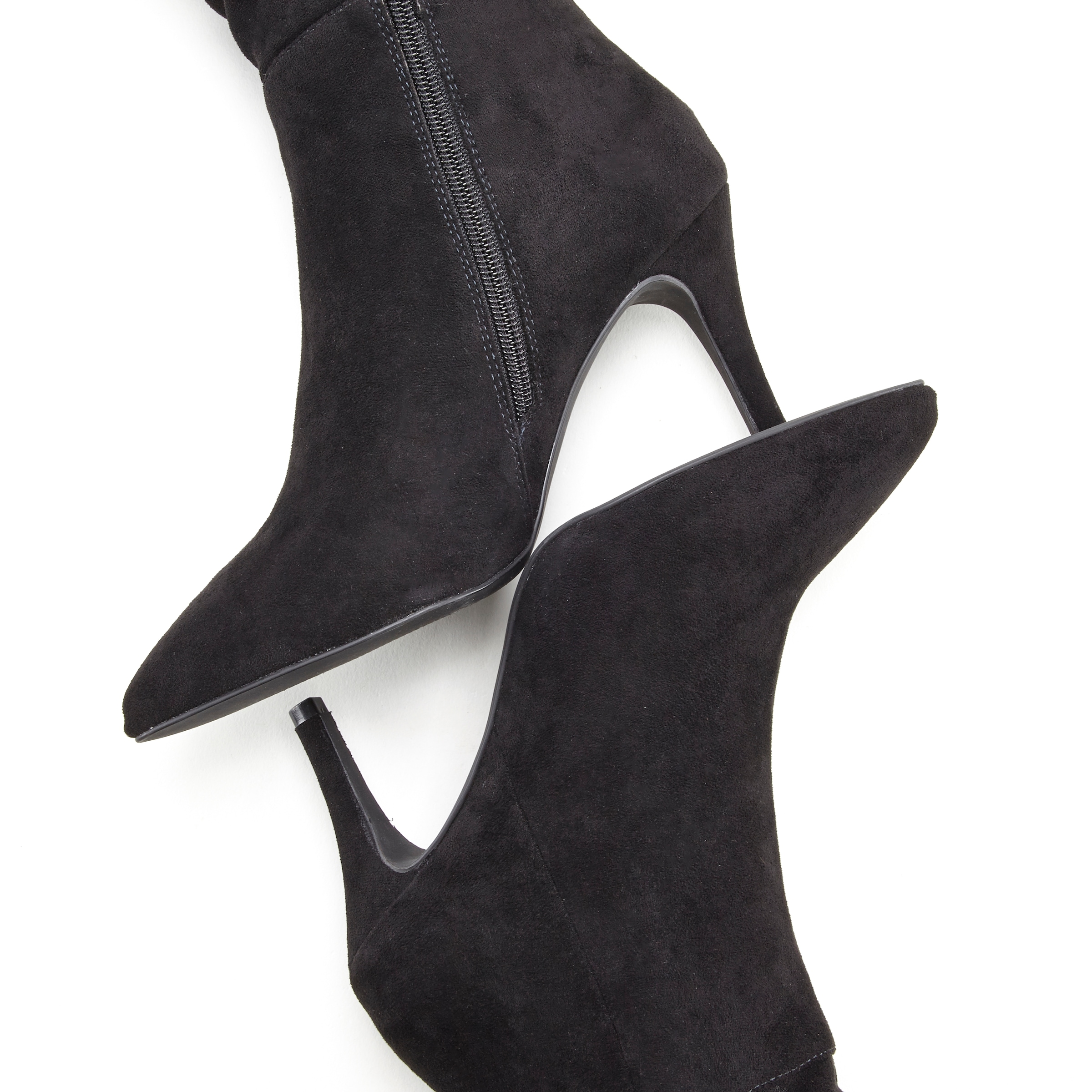 LASCANA Reissverschlussstiefel, mit modischer Raffung, Langschaft, High-Heel Stiefelette,Slouchy Boots