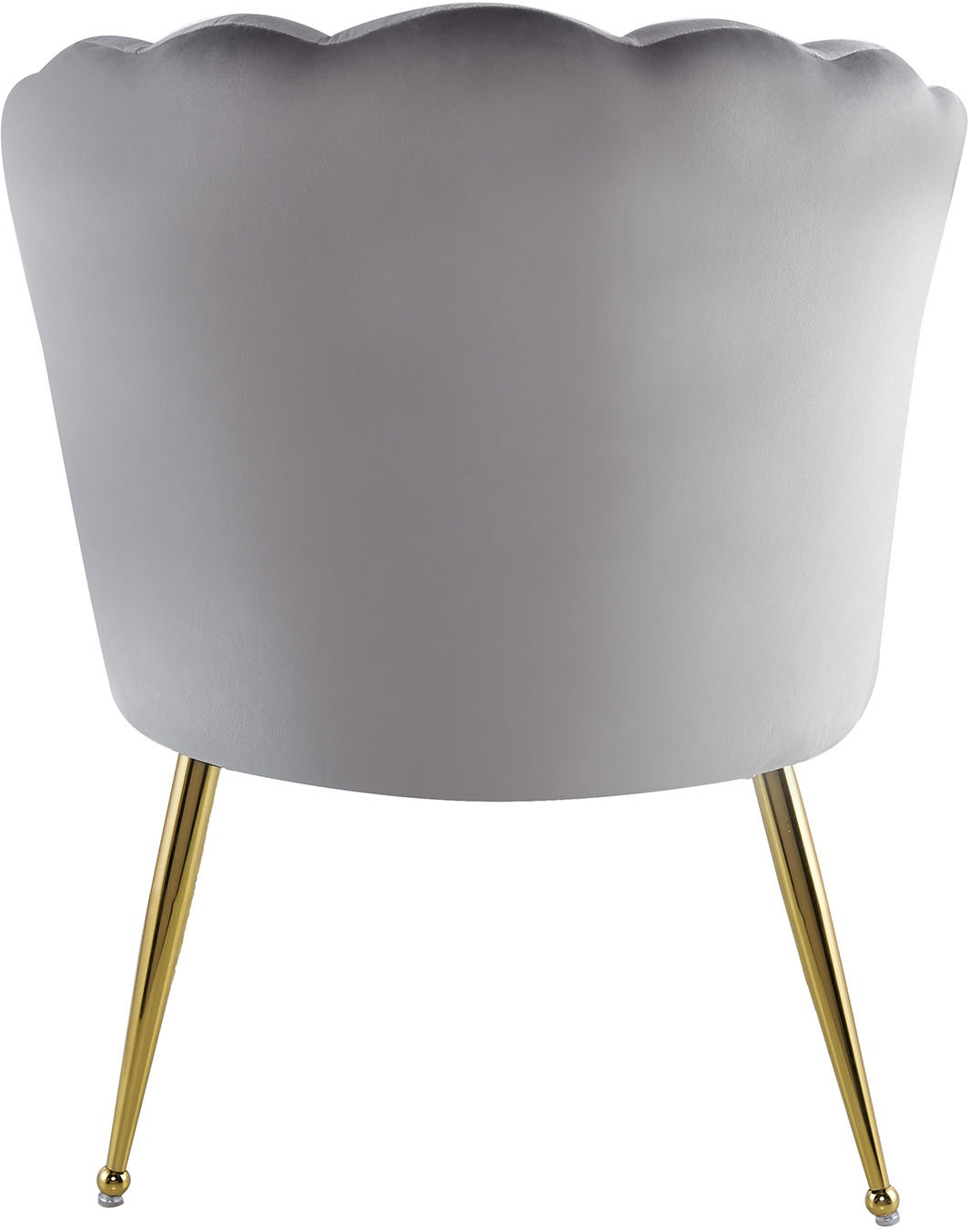 Kayoom Polsterstuhl »Stuhl Lalie 125, Rückenlehne im Retro-Stil, ausgefallene Rückenlehne«, 1 St., Rückenlehne in Muschel-Design, Samtbezug, goldene Metallbeine