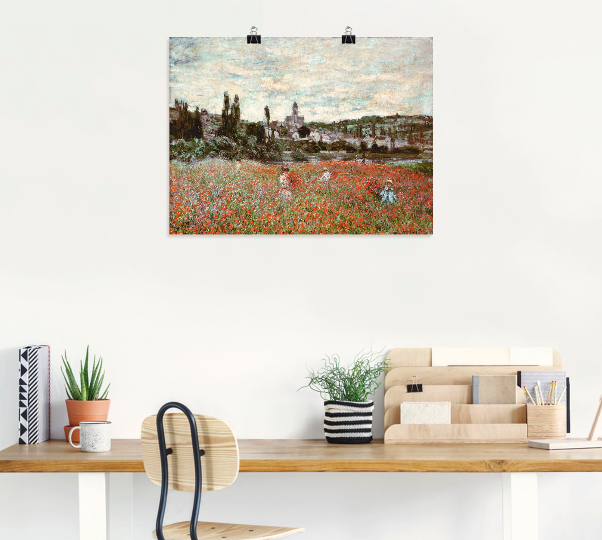 Artland Kunstdruck »Mohnfeld bei Vetheuil. Ca.1880«, Blumenwiese, (1 St.), als Alubild, Leinwandbild, Wandaufkleber oder Poster in versch. Grössen