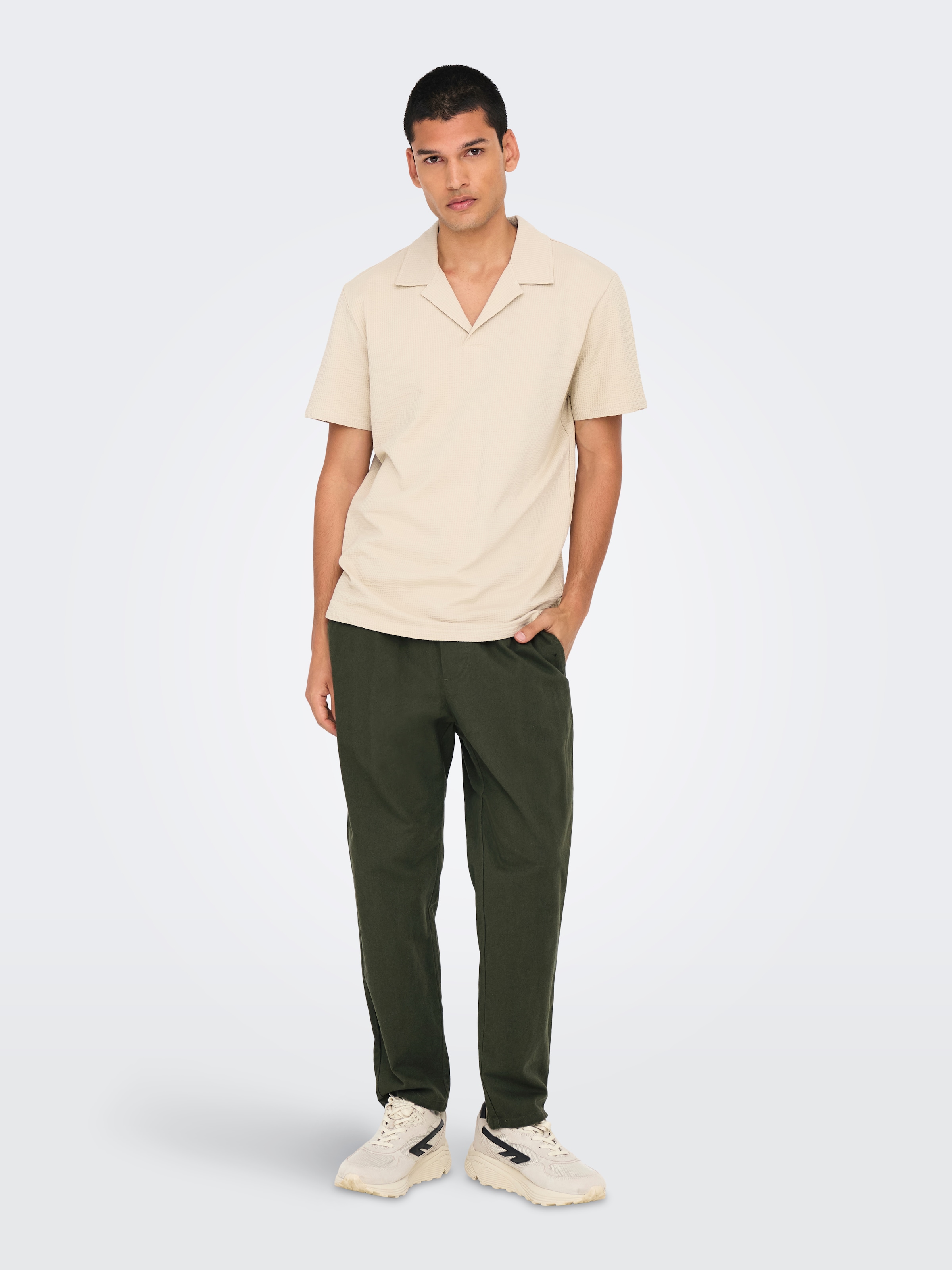 ONLY & SONS Stoffhose »ONSLINUS CROP 0007 COT LIN PNT NOOS«, mit Leinen