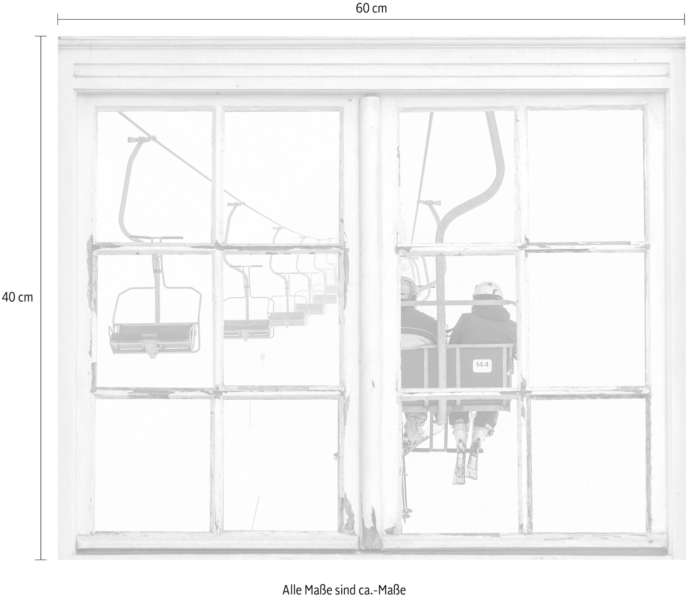 queence Wandsticker »Seilbahn«, Wandsticker, Wandbild, selbstklebend, 3D, Fenster, Seilbahn