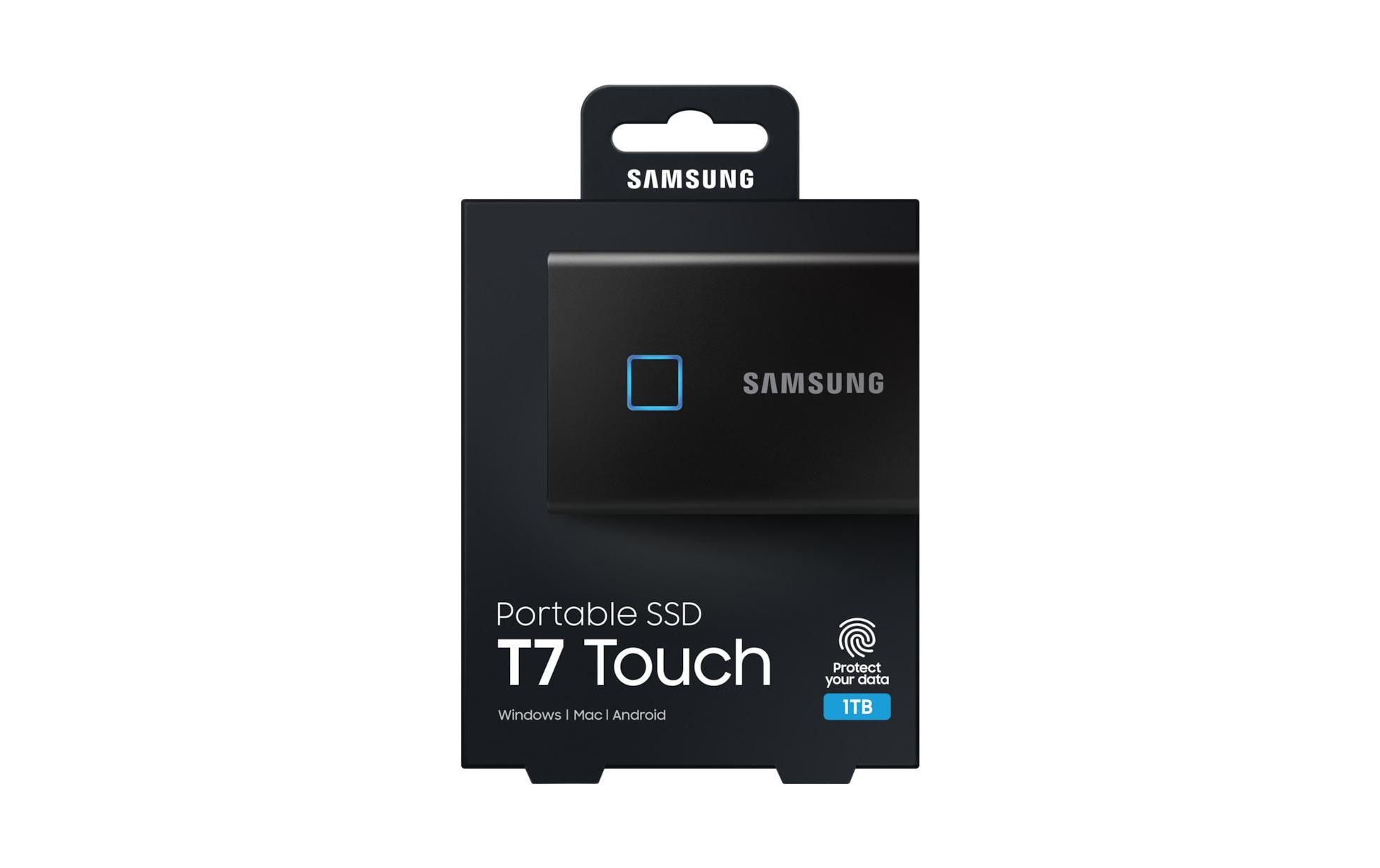 Samsung externe SSD »T7, 1 TB, Touch Black, USB 3.2 Gen 2«