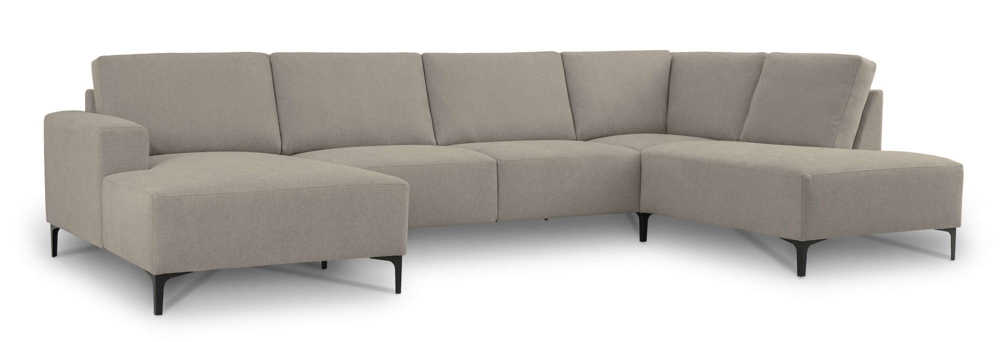 Home affaire Wohnlandschaft »Tournon U-Form, XXL Sofa, Breite 333 cm, Webstoff, Chenille«, Designsofa im nordischen Stil, Wellenunterfederung, Metallfüsse