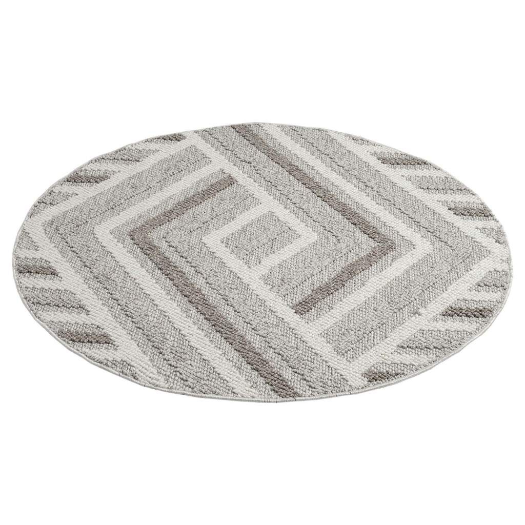 Carpet City Teppich »LINDO 7590«, rund, 11 mm Höhe, Kurzflor, Hochtief-Muster/ 3D-Effekt, Boho-Stil, Wohnzimmer
