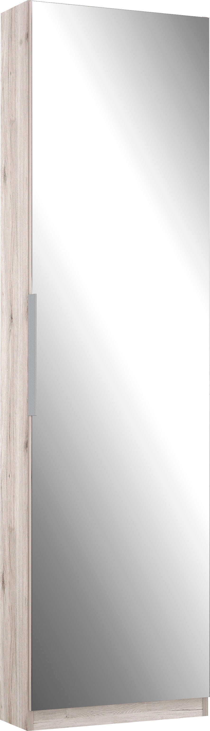 FORTE Schuhschrank "Calma Schuhschrank, Spiegeltüre, 12 Paar Schuhe, Türanschlag wählbar" B/H/T : 50/179,7/20 cm, Schuhschrank mit Spiegeltüre, 180cm hoch, 12 Paar Schuhe
