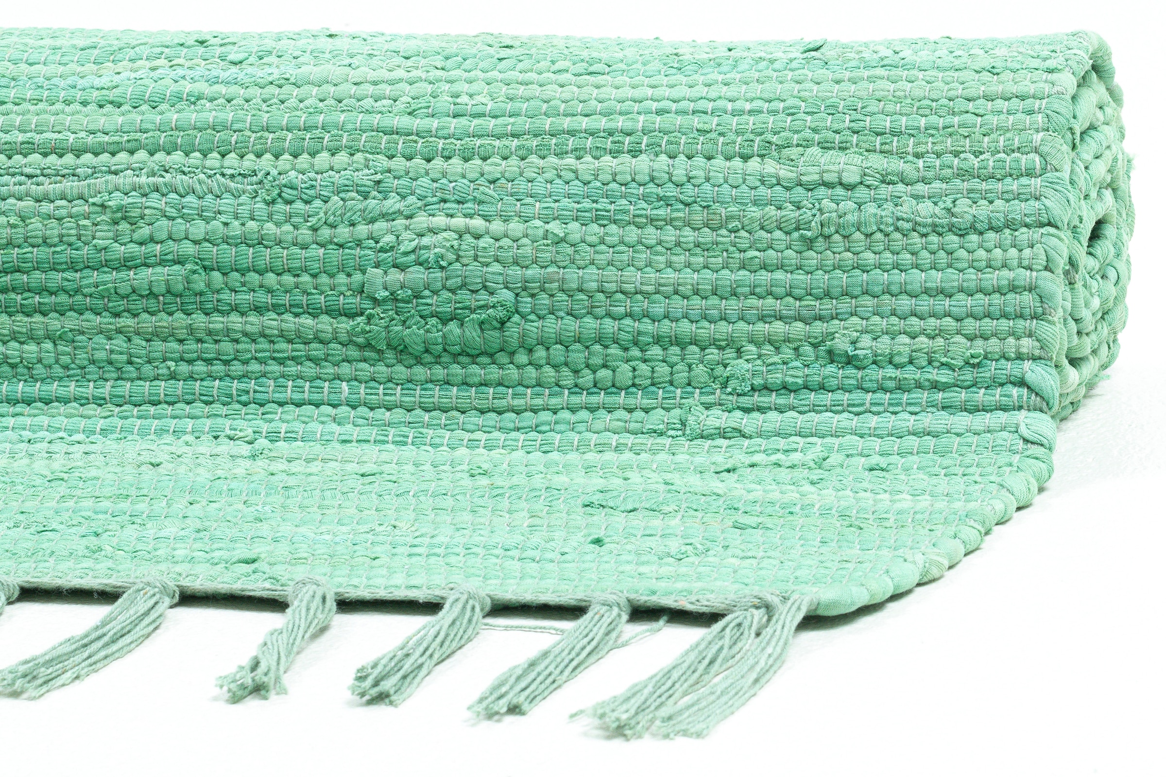 ❤ THEKO Läufer »Happy Cotton handgewebt, im entdecken reine Handweb Flachgewebe, mit Fleckerl«, Jelmoli-Online Fransen Baumwolle, rechteckig, Shop Läufer