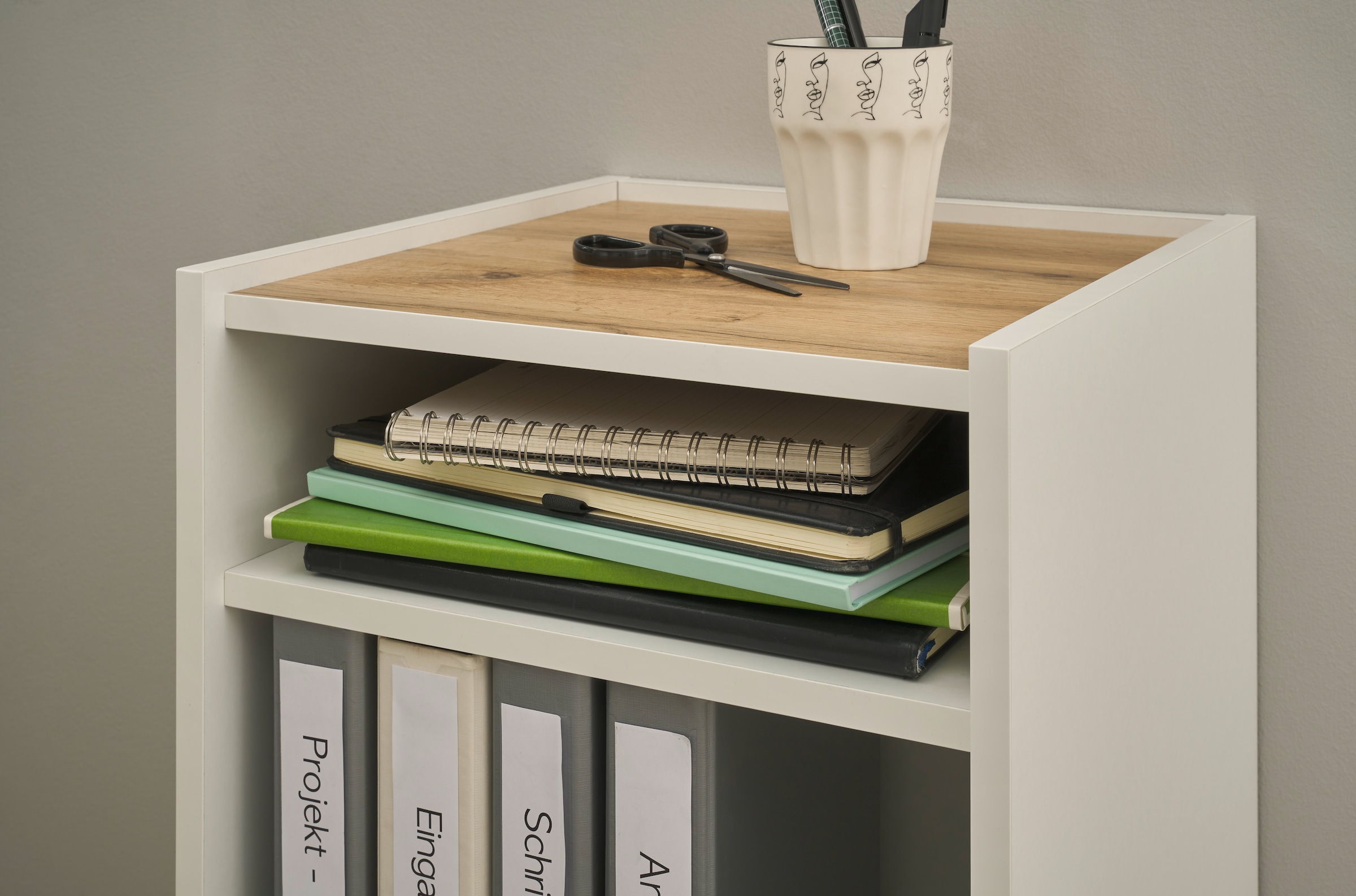 INOSIGN Büromöbel-Set »CITY/GiRON, modernes Design, Homeoff., Büro in zwei Farben/Wotan Eiche«, (Set, 2 tlg.), enthält Schreibtischunterschrank, Schreibtisch, wohnliches Home Office