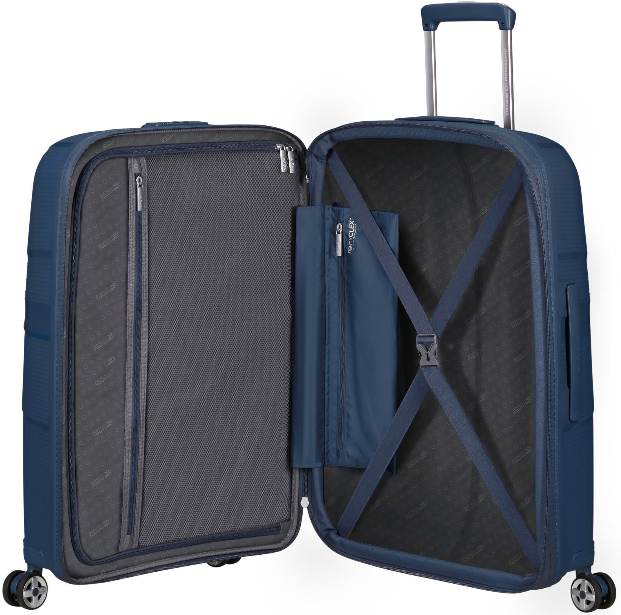 American Tourister® Hartschalen-Trolley »STARVIBE 67«, 4 Rollen, mit Volumenerweiterung; enthält recyceltes Material