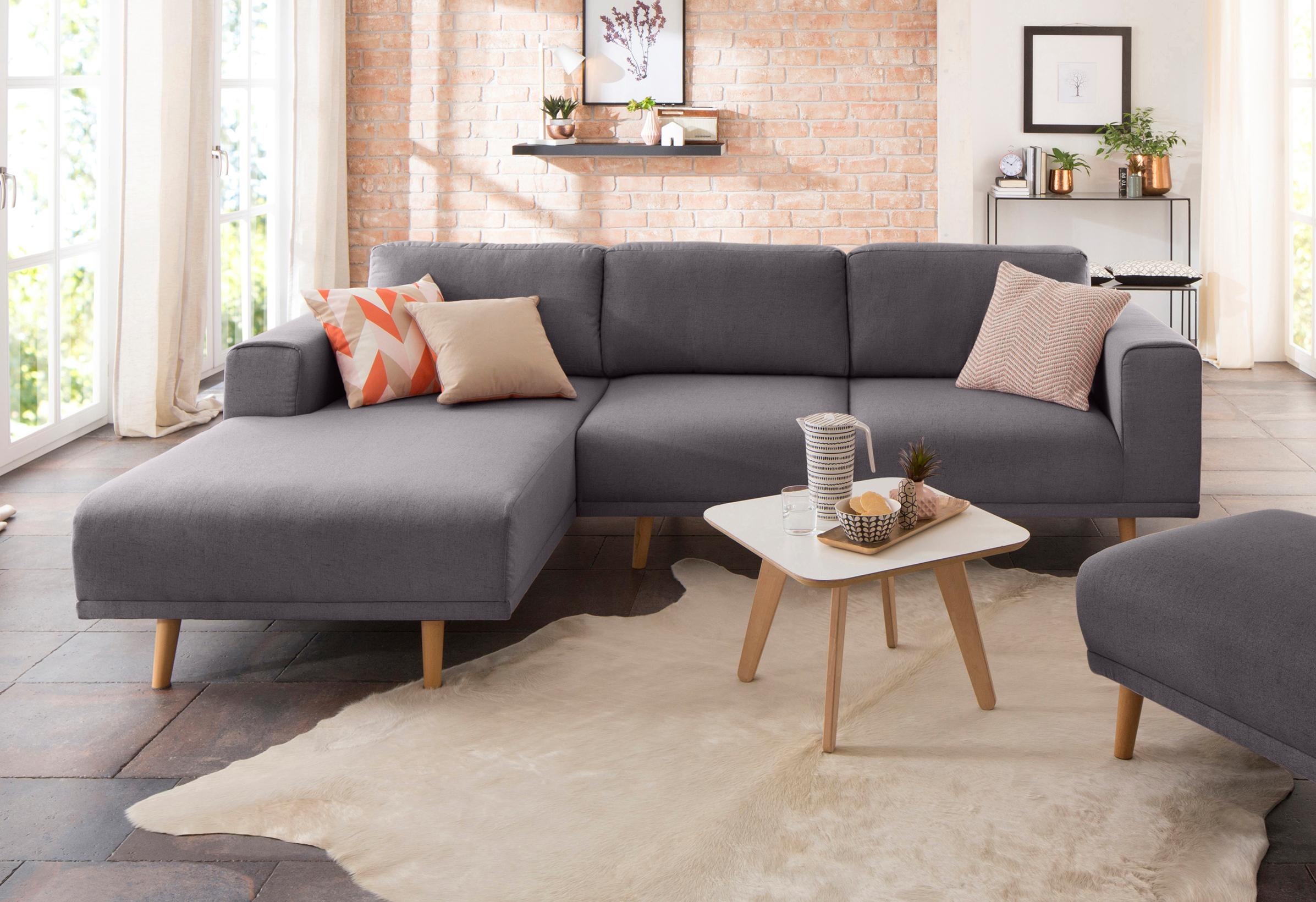 Home affaire Ecksofa »Lasse L-Form«, im scandinavischen Stil mit Holzfüssen