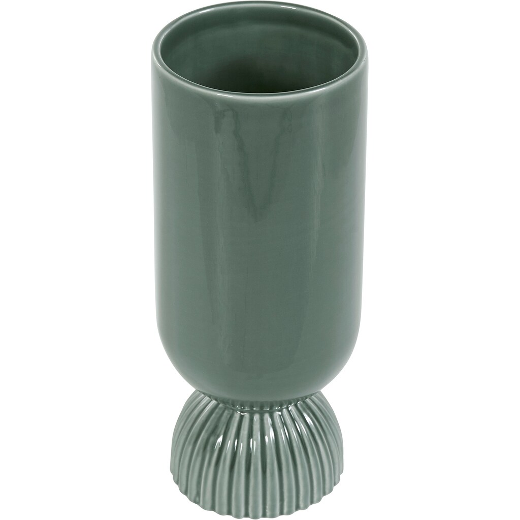 andas Dekovase »Vase aus Steingut, Rillen-Optik«, (1 St.)