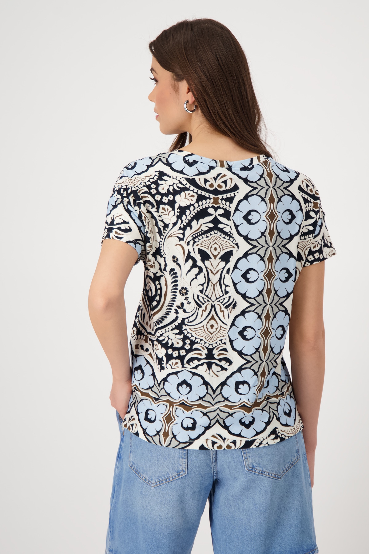 Monari T-Shirt »Shirt Ornament allover«, Mit Rundhalsausschnitt