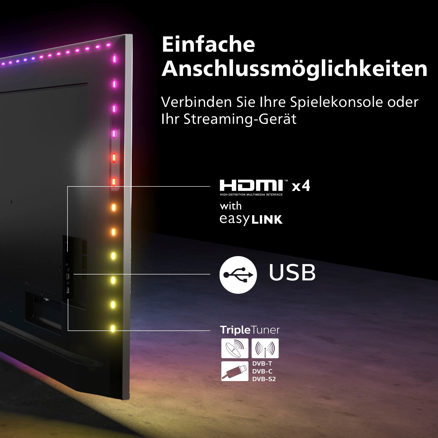 Philips LED-Fernseher, 146 cm/58 Zoll, 4K Ultra HD, Smart-TV-Android TV