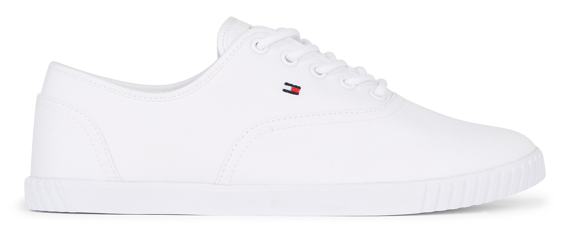 Tommy Hilfiger Sneaker »CANVAS LACE UP SNEAKER«, in schmaler Form, Freizeitschuh, Halbschuh, Schnürschuh