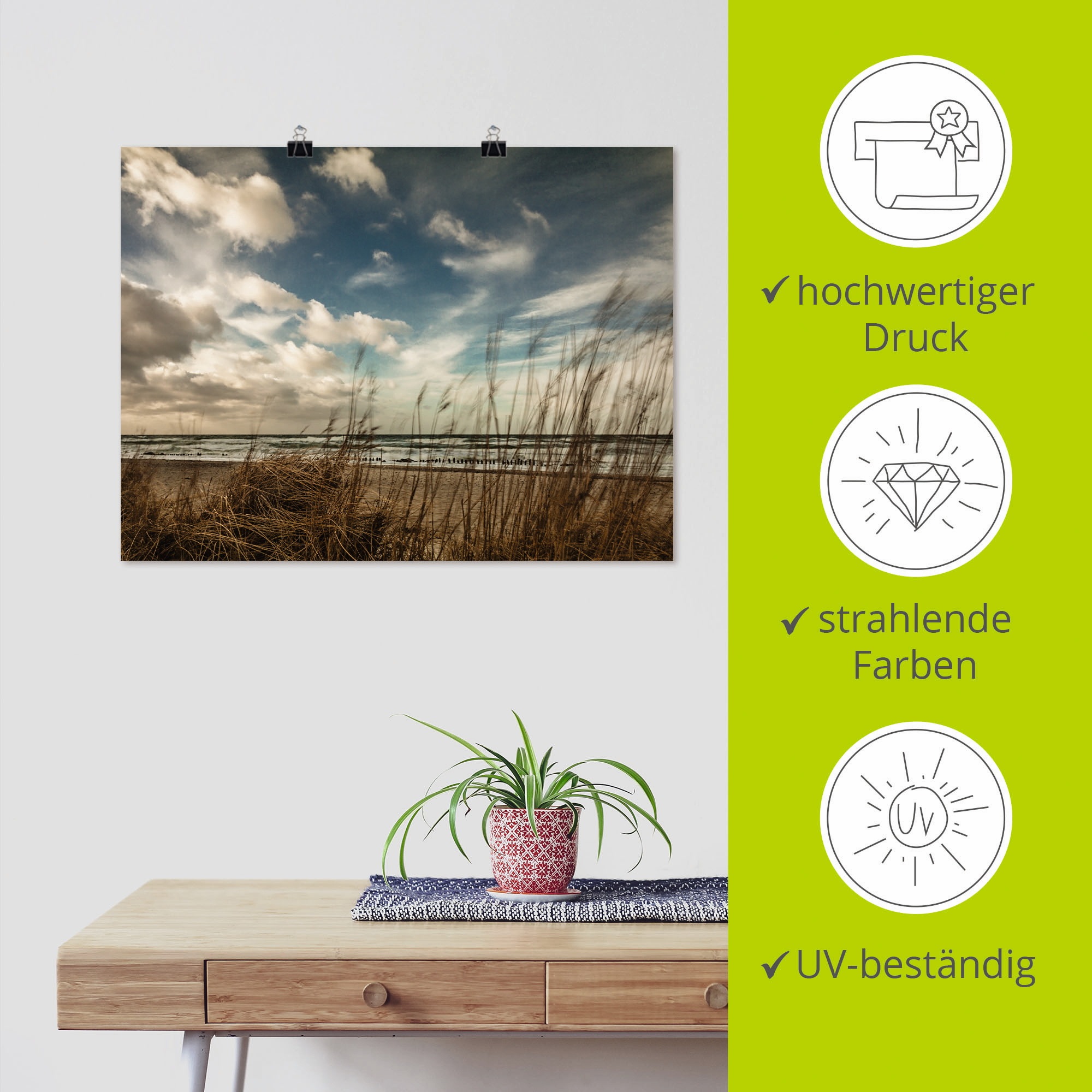 Artland Wandbild »An der Küste der Ostsee«, Gewässer, (1 St.), als Leinwandbild, Poster in verschied. Grössen