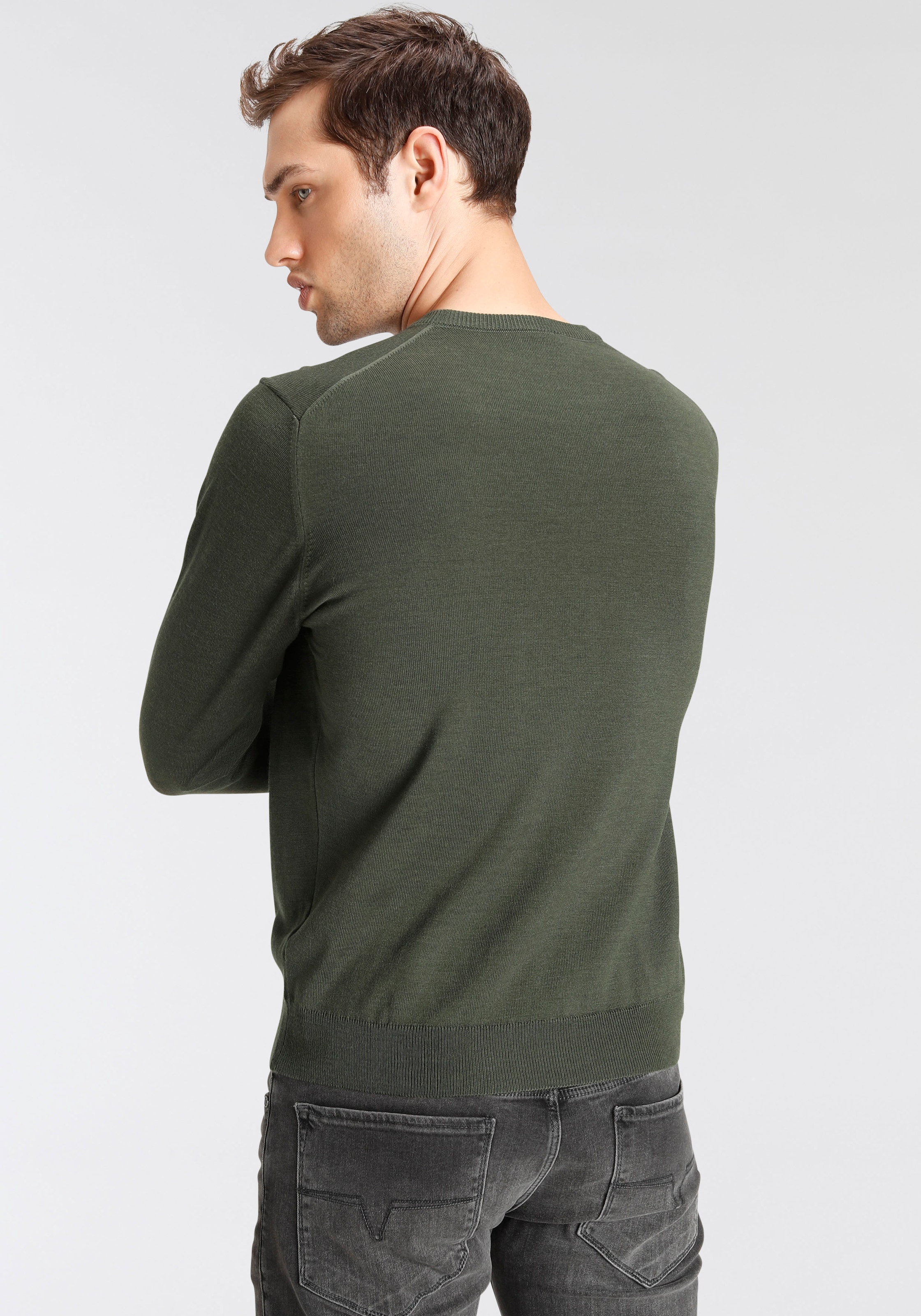 OLYMP V-Ausschnitt-Pullover »OLYMP Strick Casual«, klassischer Strickpullover