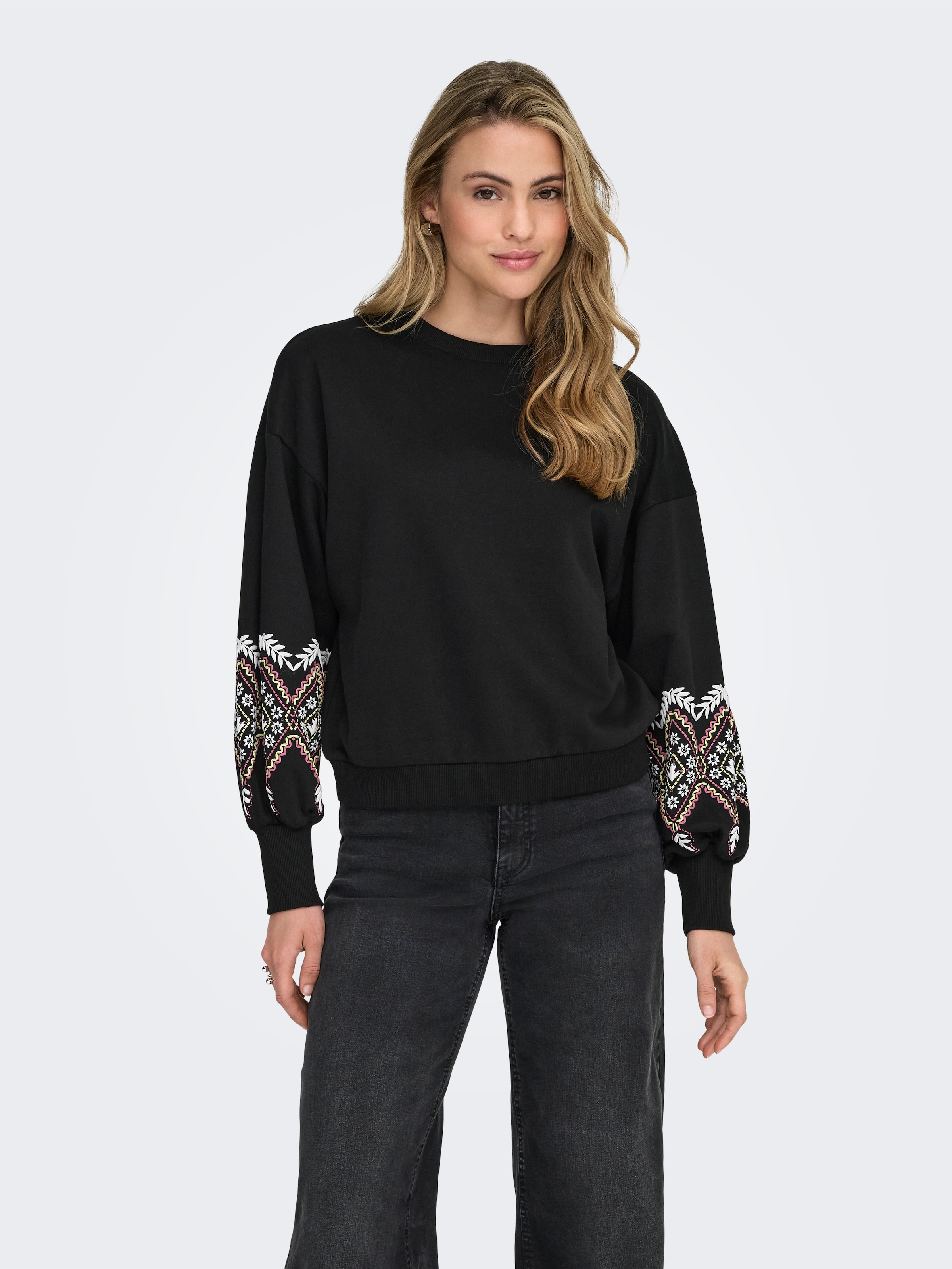 ONLY Sweatshirt »ONLBROOKE L/S O-NECK FLOWER SWT«