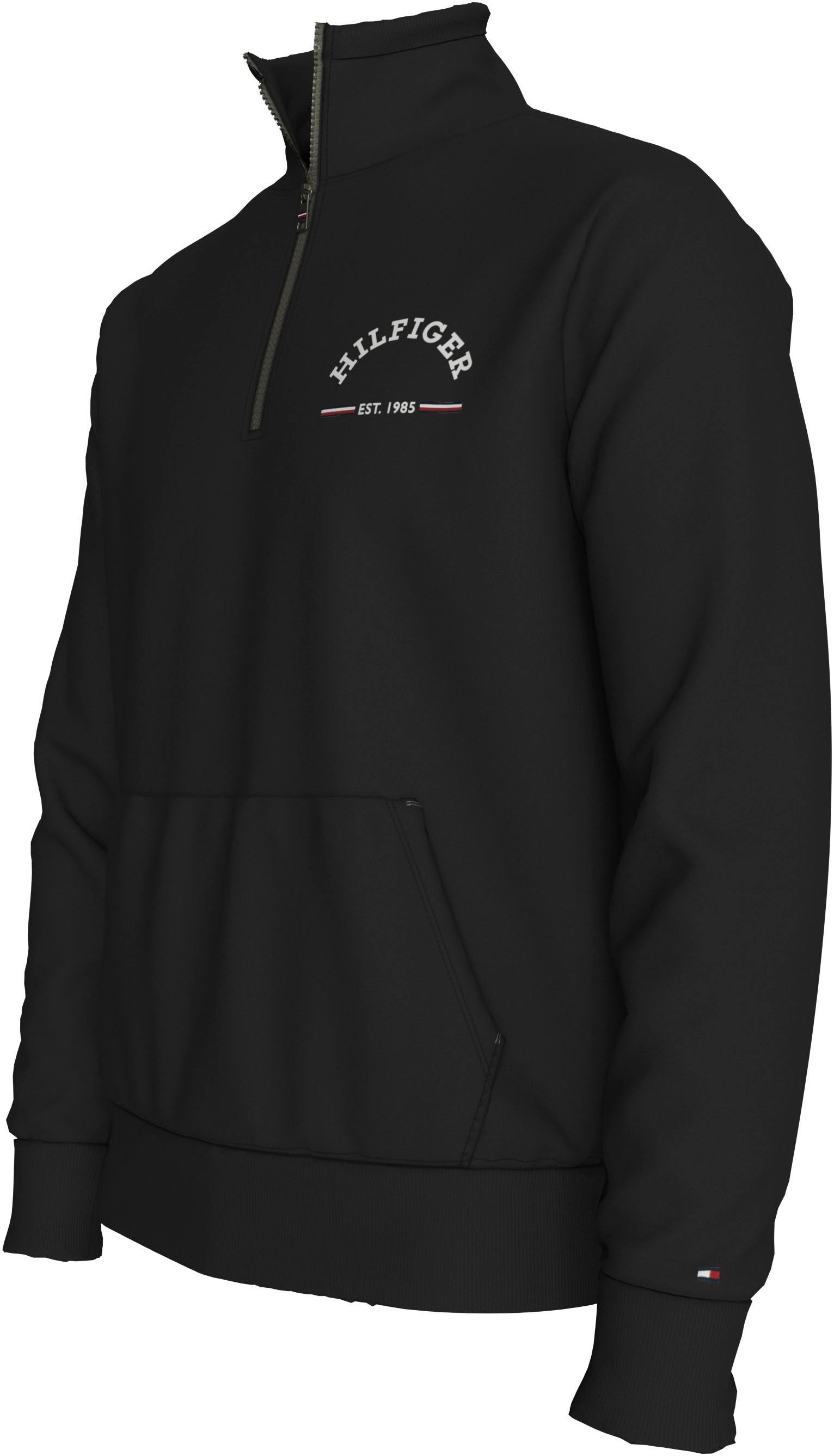 Tommy Hilfiger Sweatshirt »ROUNDALL STAND COLLAR ZIP«, mit Stehkragen und Reissverschluss