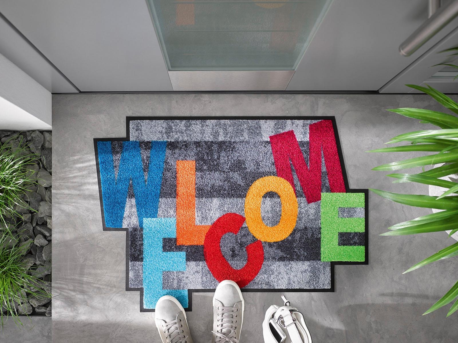 Welcome«, waschbar online Kleen-Tex »Crazy Jelmoli-Versand mit rechteckig, by | Teppich rutschhemmend, In- Outdoor und wash+dry Spruch, geeignet, bestellen