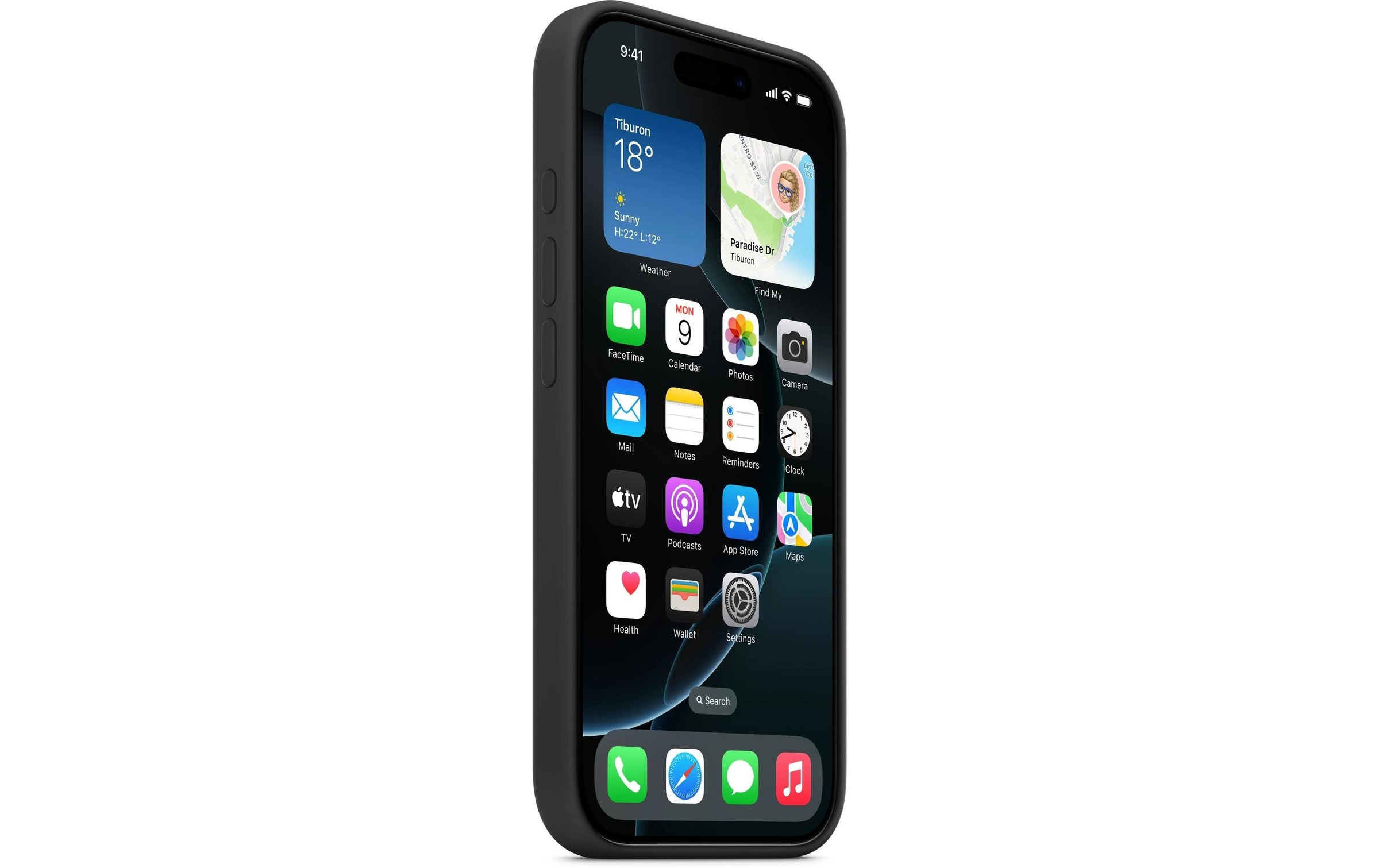 Apple Smartphone Silikon Case mit MagSafe, iPhone 16 Pro, Schwarz