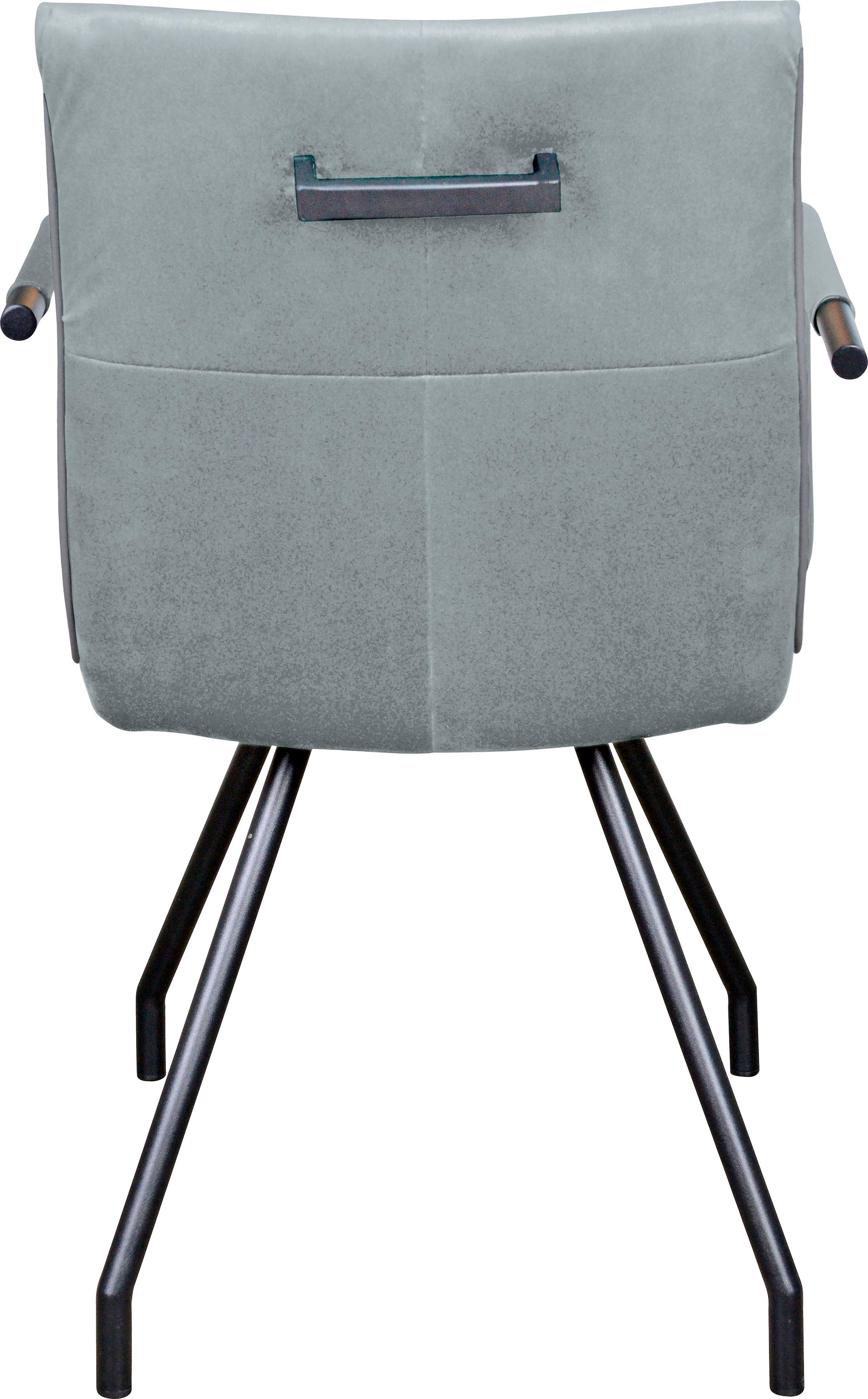 Kayoom Polsterstuhl »Stuhl Eaden 225 2er-Set, samtiger Stoffbezug, Paspel aus Kunstleder«, (Set), 2 St., stilvoll, pflegeleicht, zeitgemässe Farbgebung, samtiger Stoffbezug