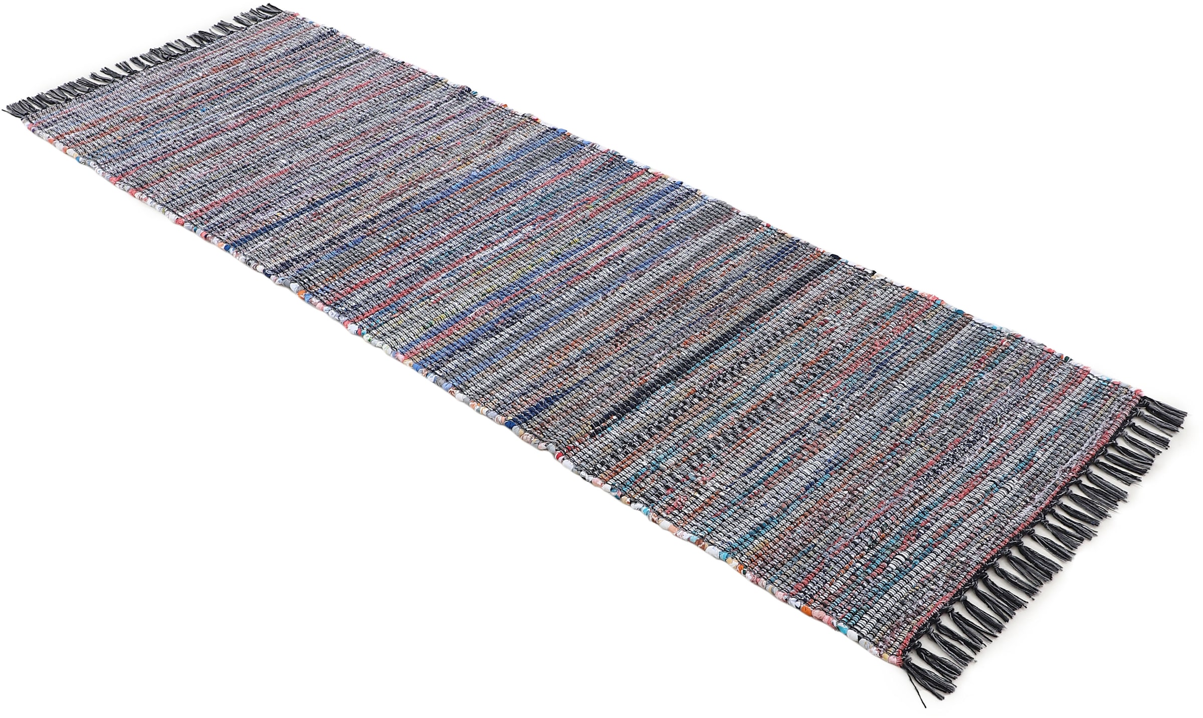 carpetfine Teppich »Kelim Chindi, Wendeteppich«, rechteckig, 6 mm Höhe, handgewebt, Fleckerlteppich mit Fransen, auch vielen in Läufergrössen