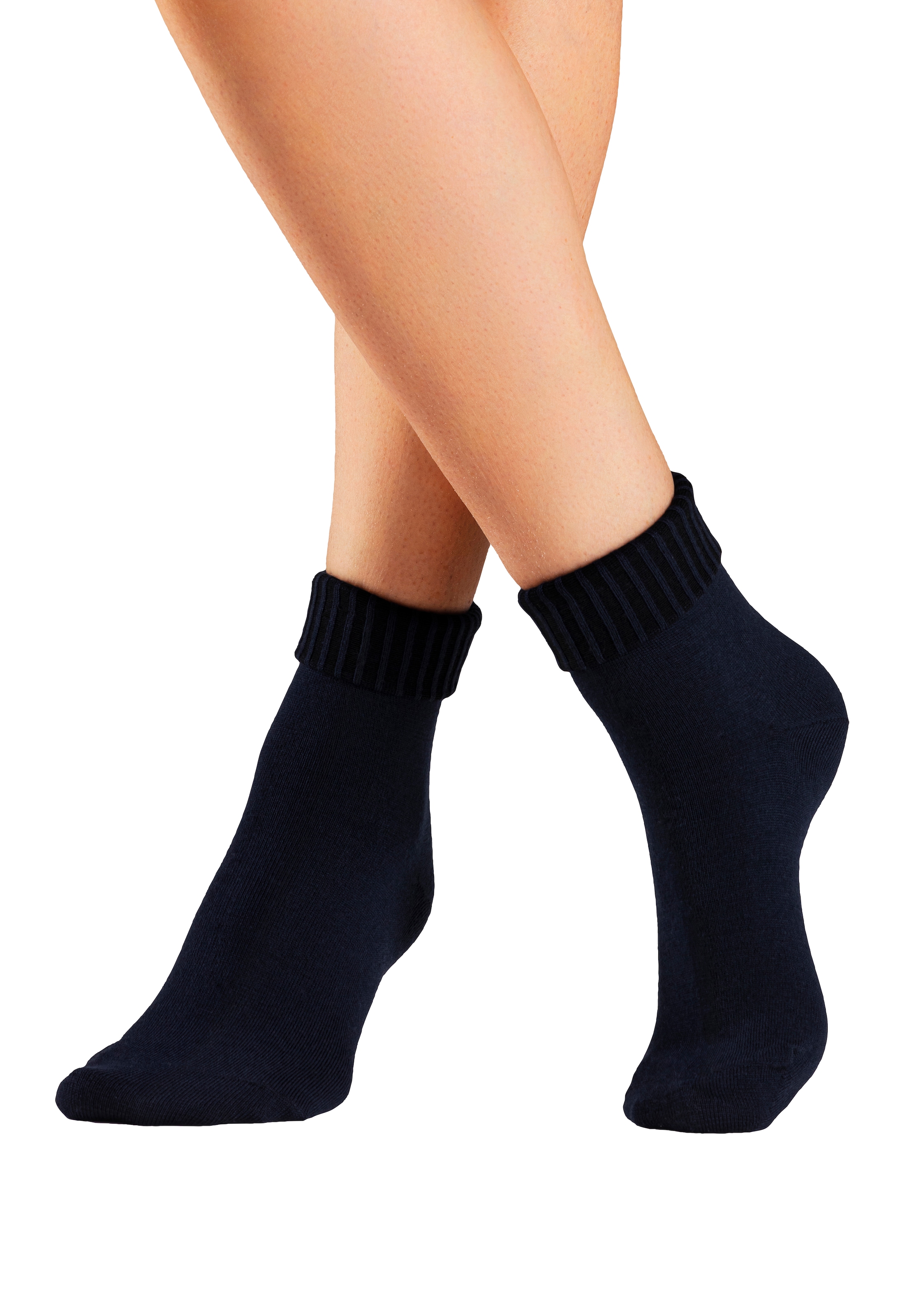 Lavana Umschlagsocken, (Packung, 3 Paar), fein gestrickt mit 53% Wolle