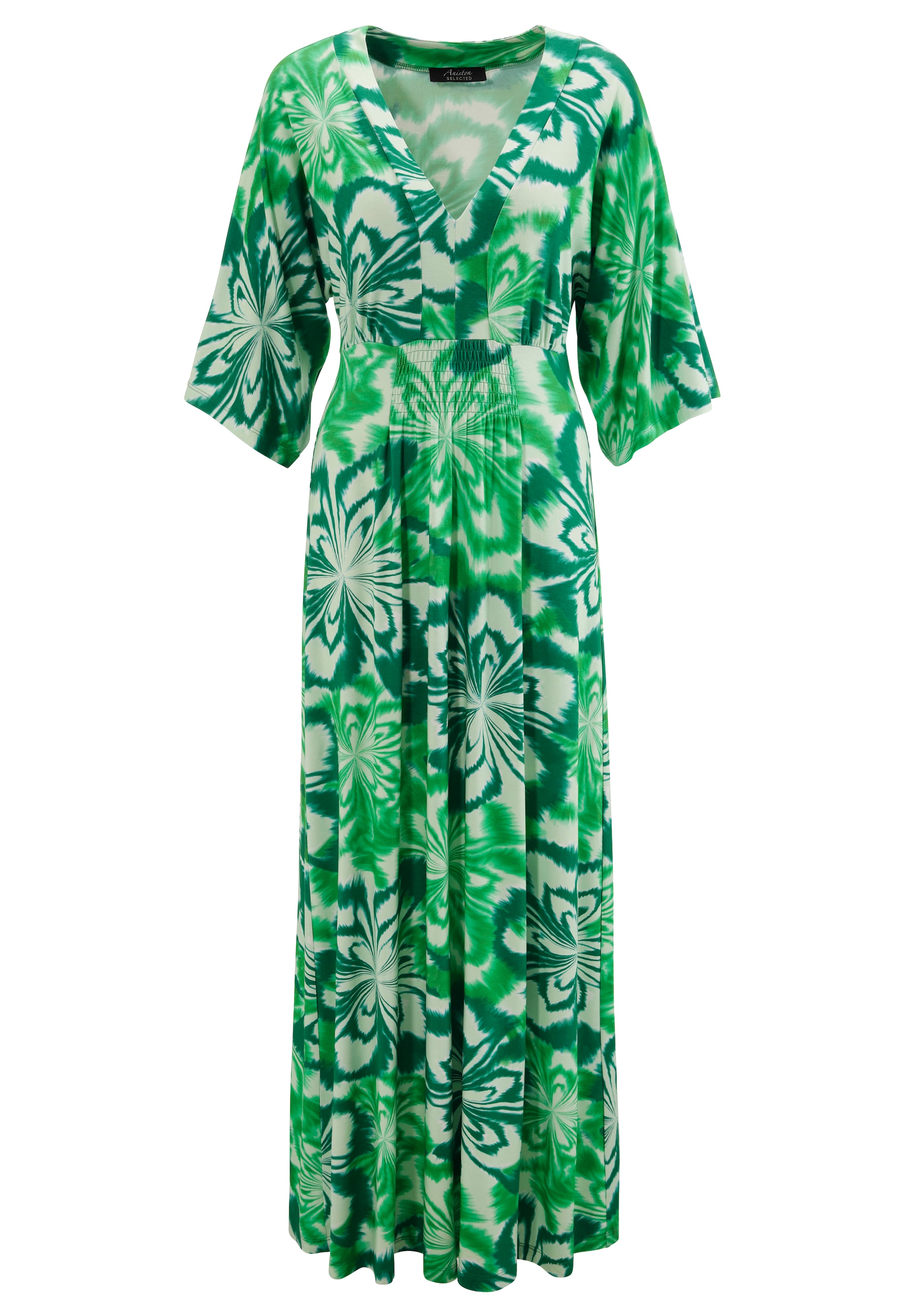 Aniston SELECTED Maxikleid, mit weiten, 3/4-langen Ärmeln