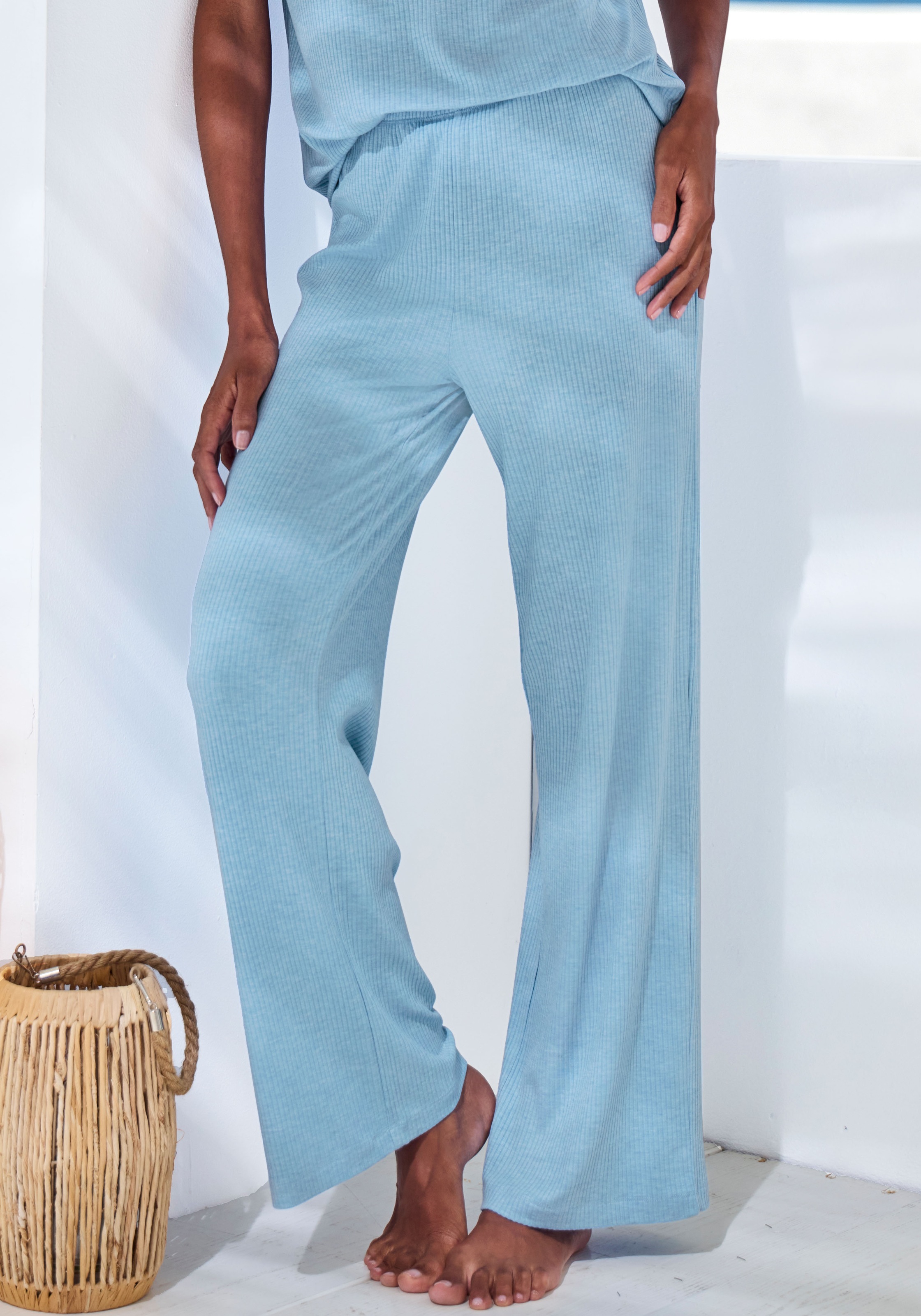 s.Oliver Pyjamahose in elastischer Rippware