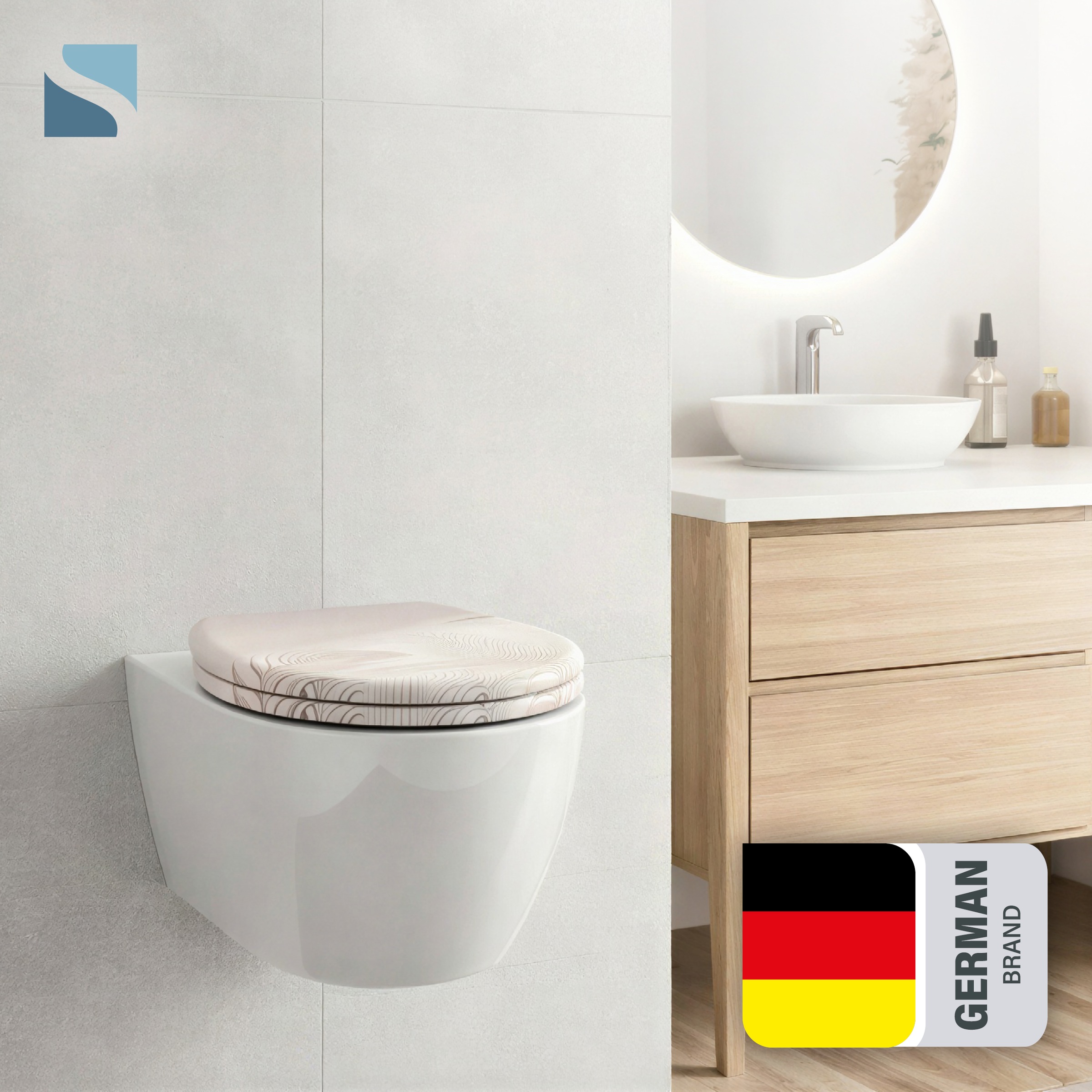 Schütte WC-Sitz "PALM LEAVES" Toilettendeckel, Absenkautomatik, Schnellverschluss, O-Form, bis 175kg