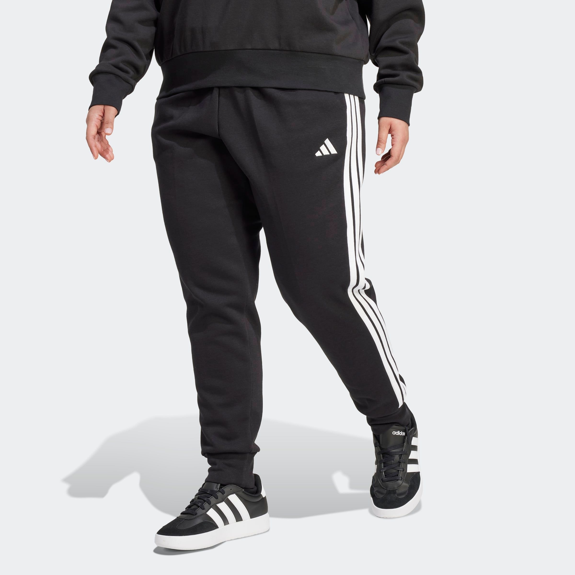 adidas Sportswear Sporthose "W 3S FL SL PTIN" schmal geschnitten, für Laufen, aus weichem Baumwollmix