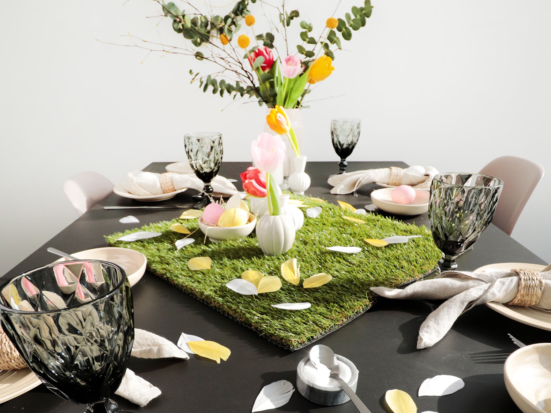Primaflor-Ideen in Textil Platzset, (Set, 2 St.), Deko-Matte in Gras-Optik, Grösse 50x50 cm