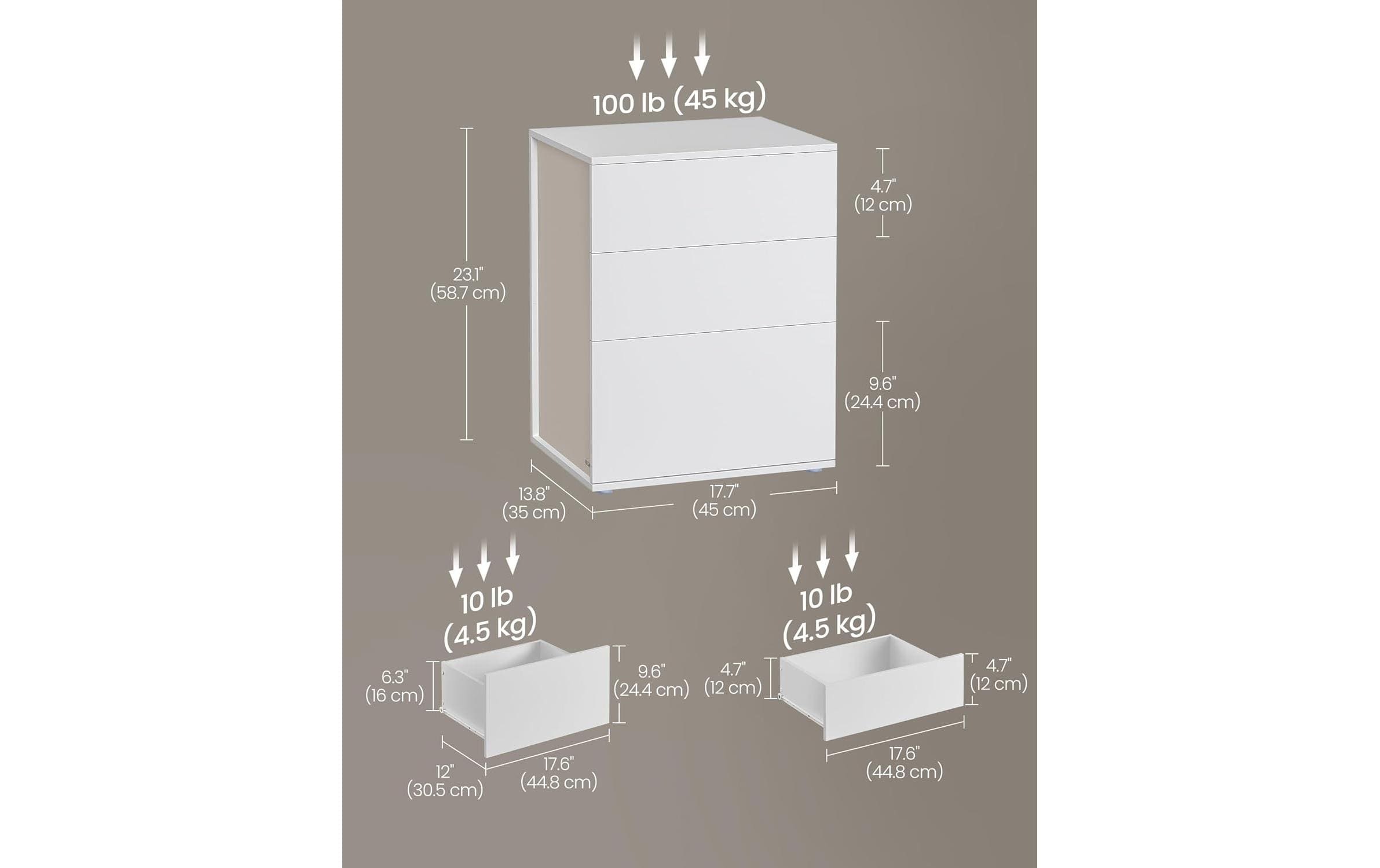 Table de Chevet, Assemblage Ultra-rapide sans Outil Toolless, avec Multiprise et Tiroirs, Moderne, Chambre, Salon, 35 x 45 x 58,7 cm, Blanc Mat et