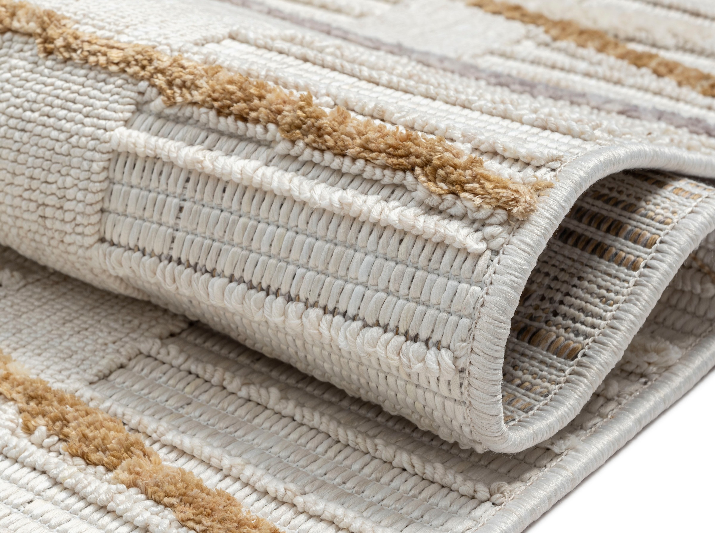 Myflair Möbel & Accessoires Teppich »Luana 1 Lagerräumung«, rechteckig, 10 mm Höhe, Kurzflor, Sisal Optik, Hoch-Tief Effekt, mit Fransen, besonders weich