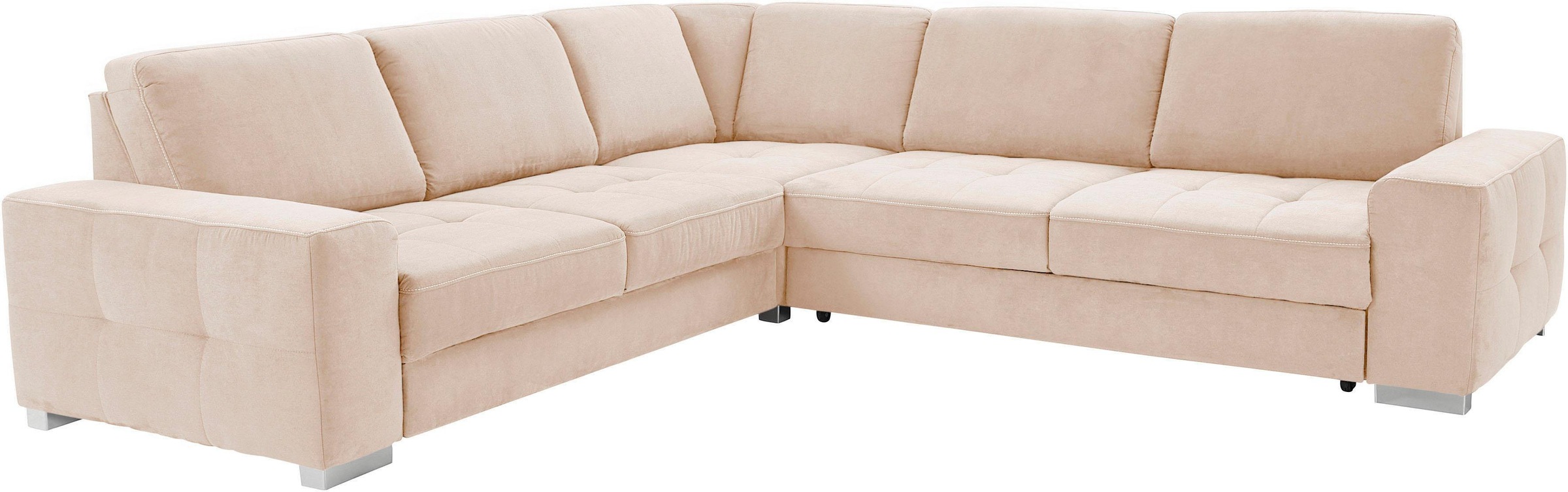 sit&more Ecksofa »Santorini L-Form«, mit Federkern und Sitztiefenverstellung, wahlweise mit Bettfunktion