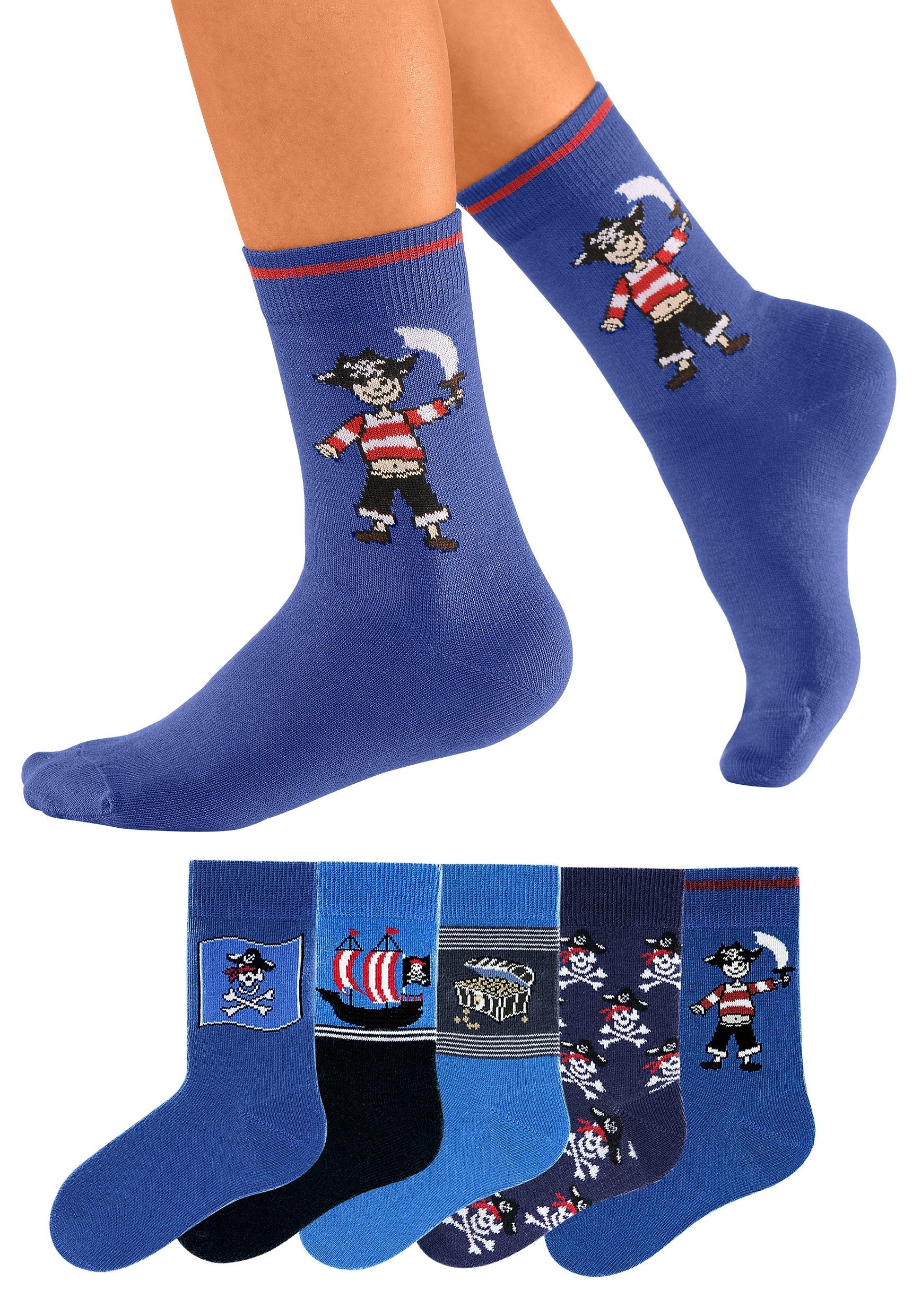 Go in Socken, (5 Paar), mit Piratenmotiven online kaufen | Jelmoli-Versand