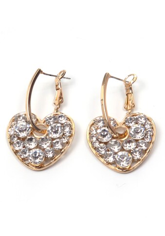 J.Jayz Paar Ohrhänger »Herzen, glamourös«, mit Glassteinen kaufen