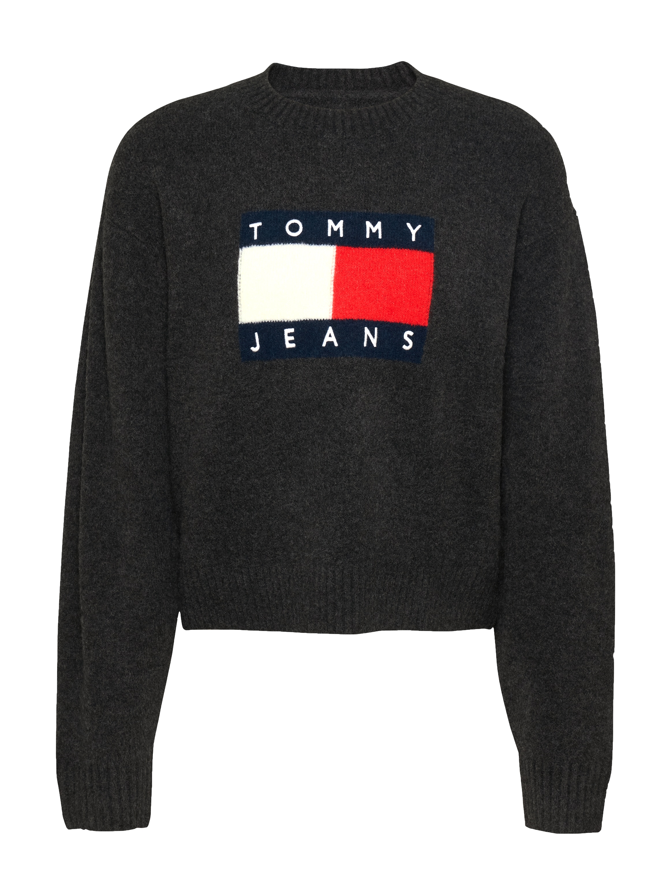 Tommy Jeans Strickpullover »TJW MELANGE FLAG SWEATER EXT«, in melierter Optik, mit Logo-Flag