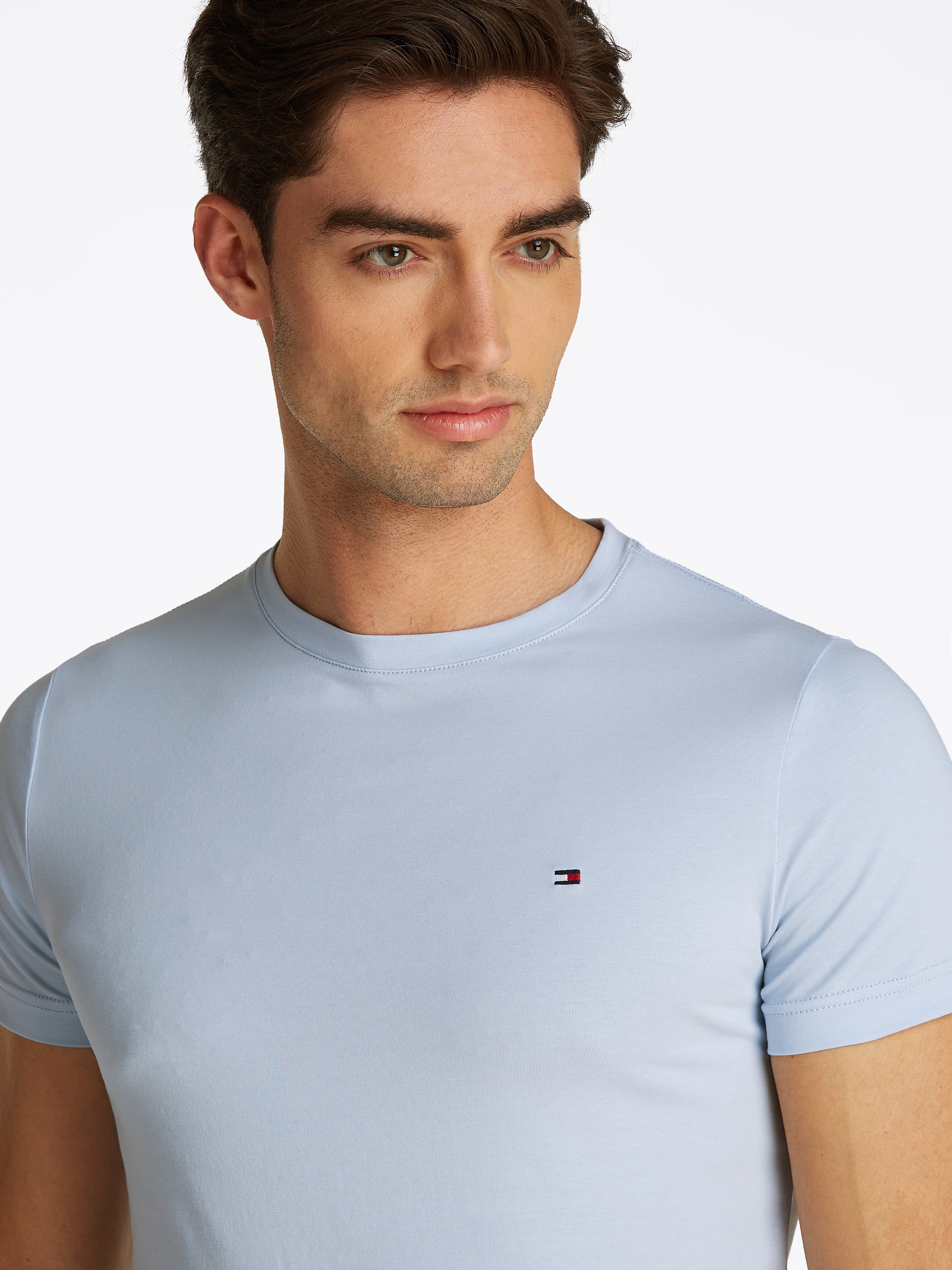 Tommy Hilfiger T-Shirt »STRETCH SLIM FIT TEE«, mit Rundhalsausschnitt