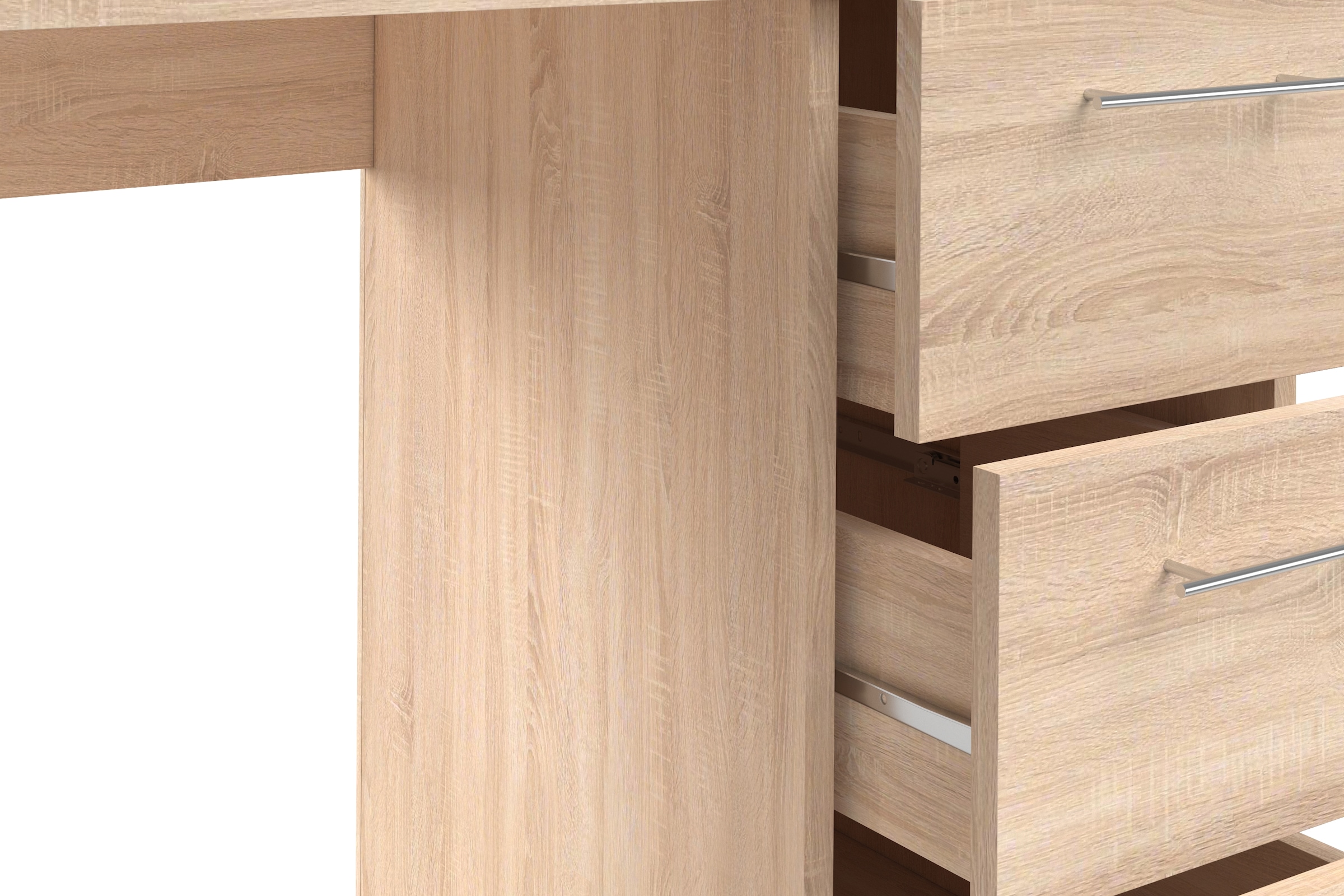 VOGL Möbelfabrik Schreibtisch »Tobi, optional mit Tastaturauszug,«, mit 3 Schubkästen, Breite 115 cm, Made in Germany