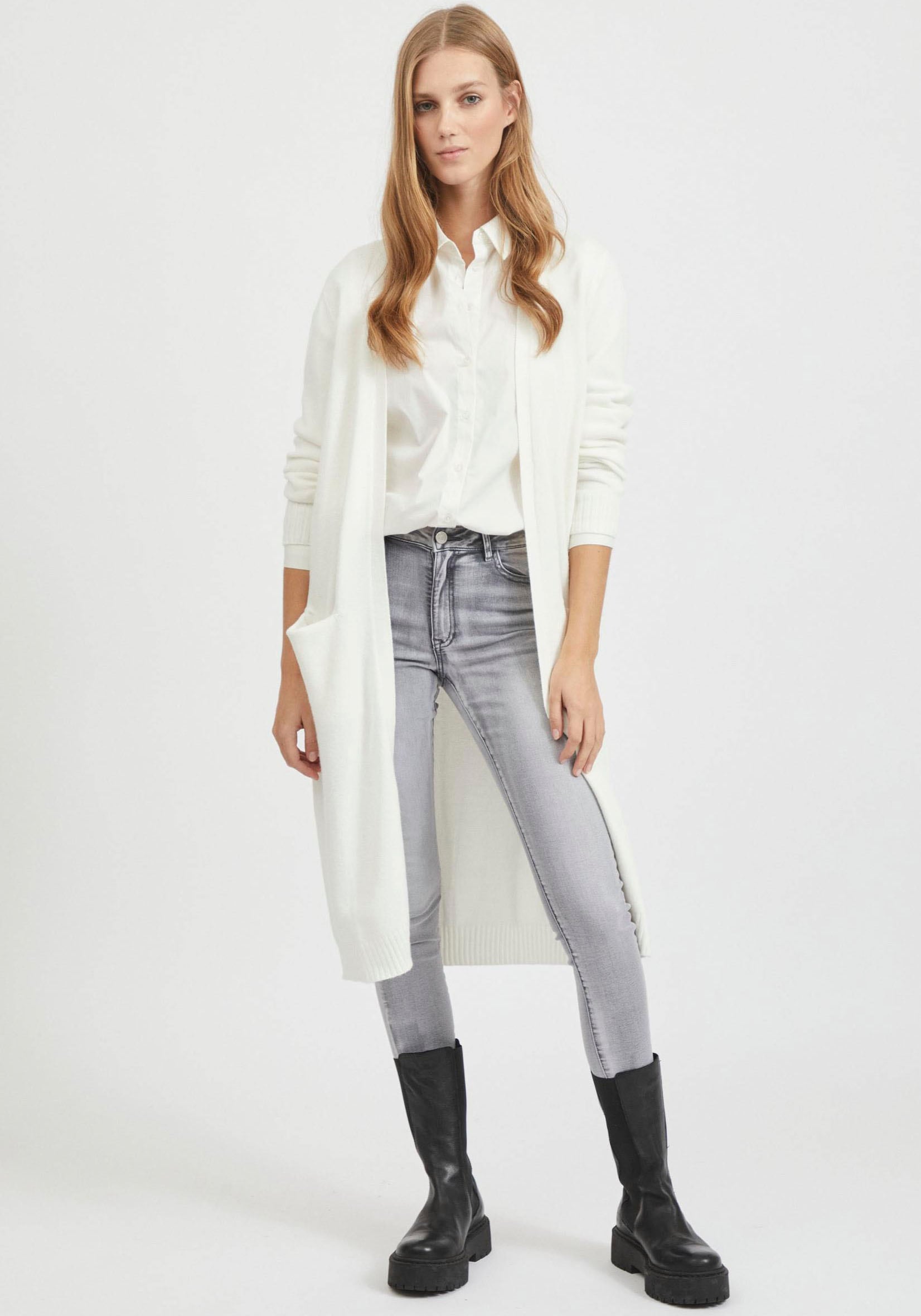 Vila Longstrickjacke »VIRIL LONG L/S KNIT CARDIGAN - NOOS«, in knielanger Form