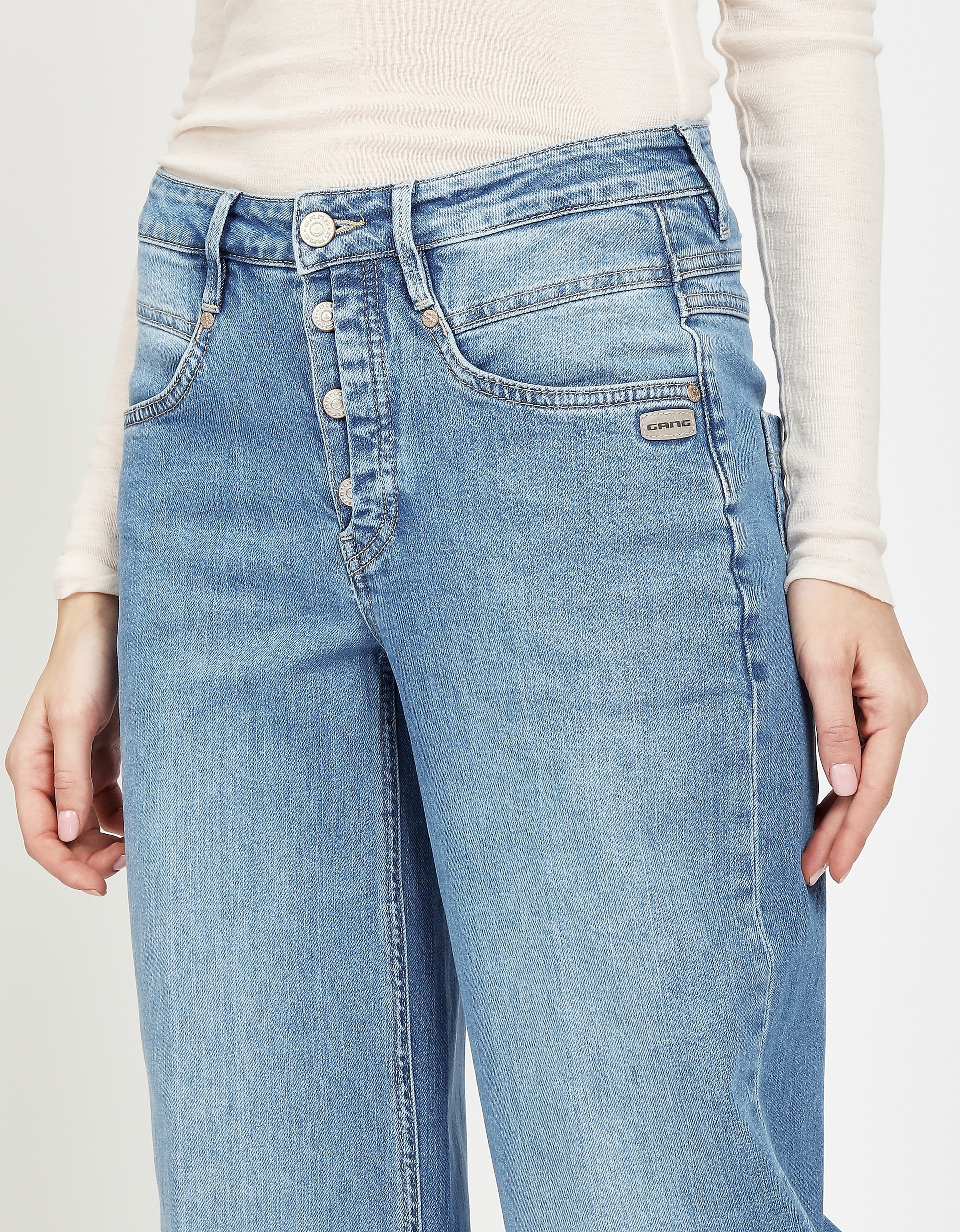 GANG Weite Jeans »94MEDINA WIDE«, mit Knopfverschluss
